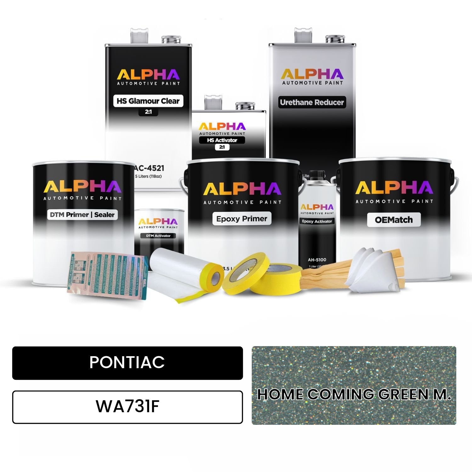 PONTIAC HOME COMING GREEN M. WA731F OEMatch Vehicle Paint Kit