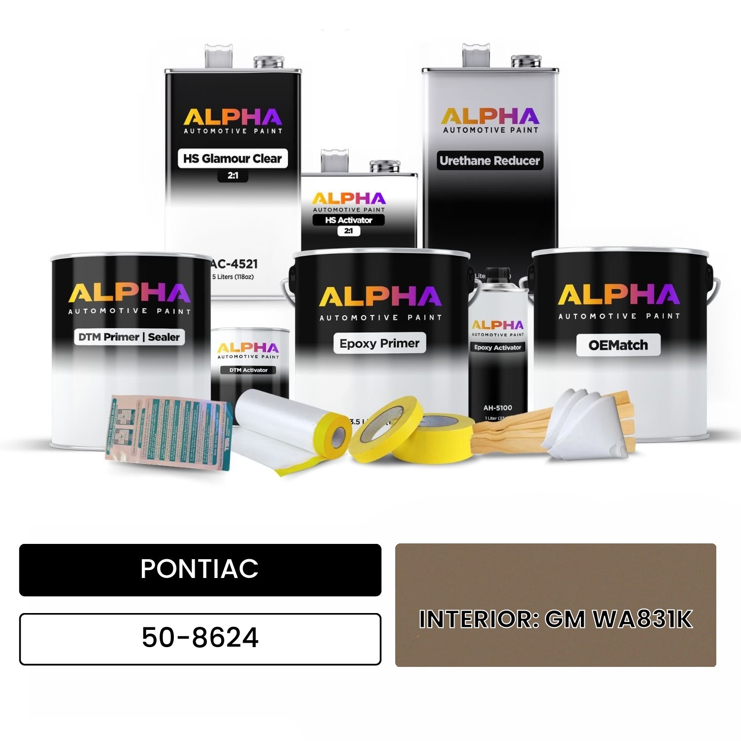PONTIAC INTERIOR: GM WA831K 50-8624 OEMatch Vehicle Paint Kit