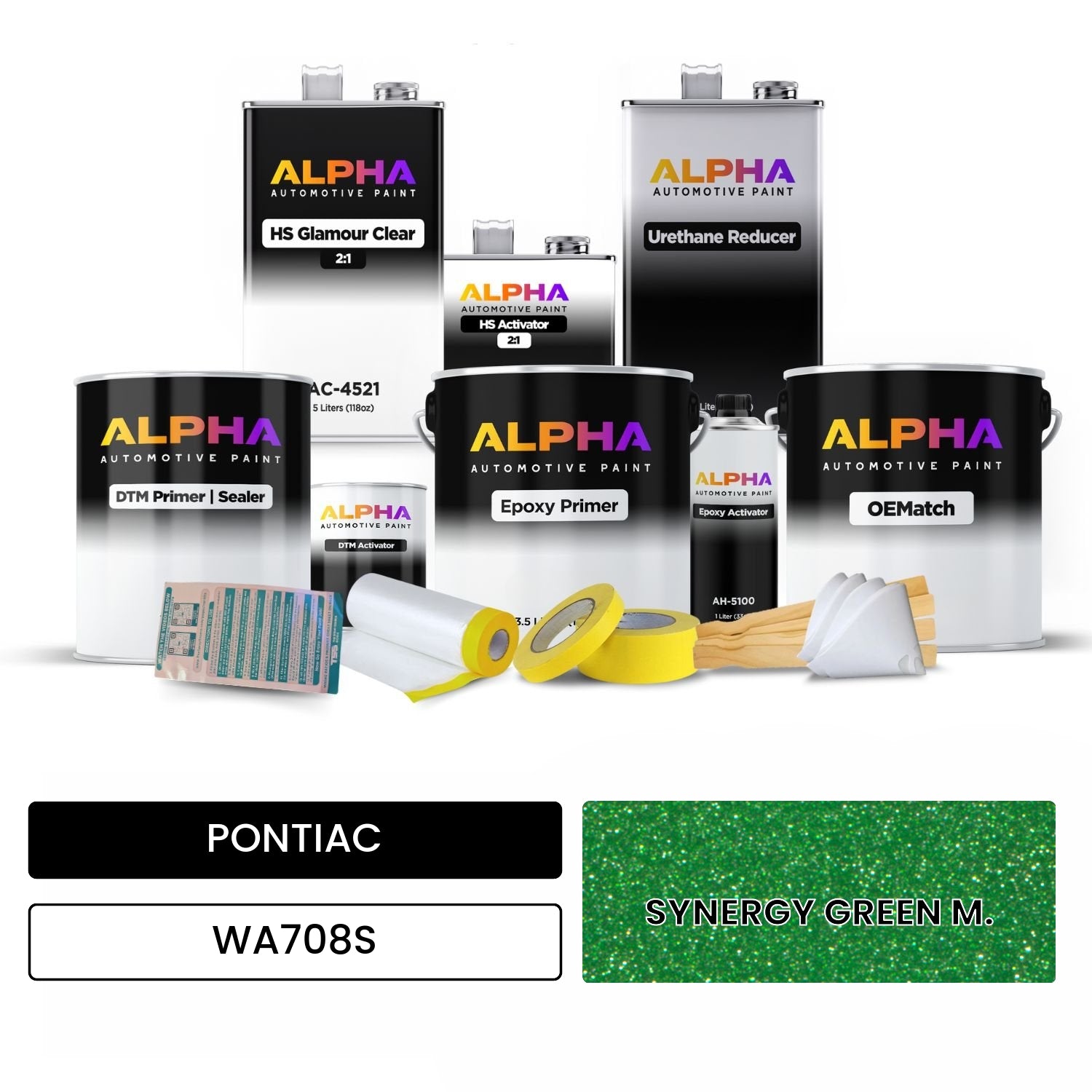 PONTIAC SYNERGY GREEN M. WA708S OEMatch Vehicle Paint Kit
