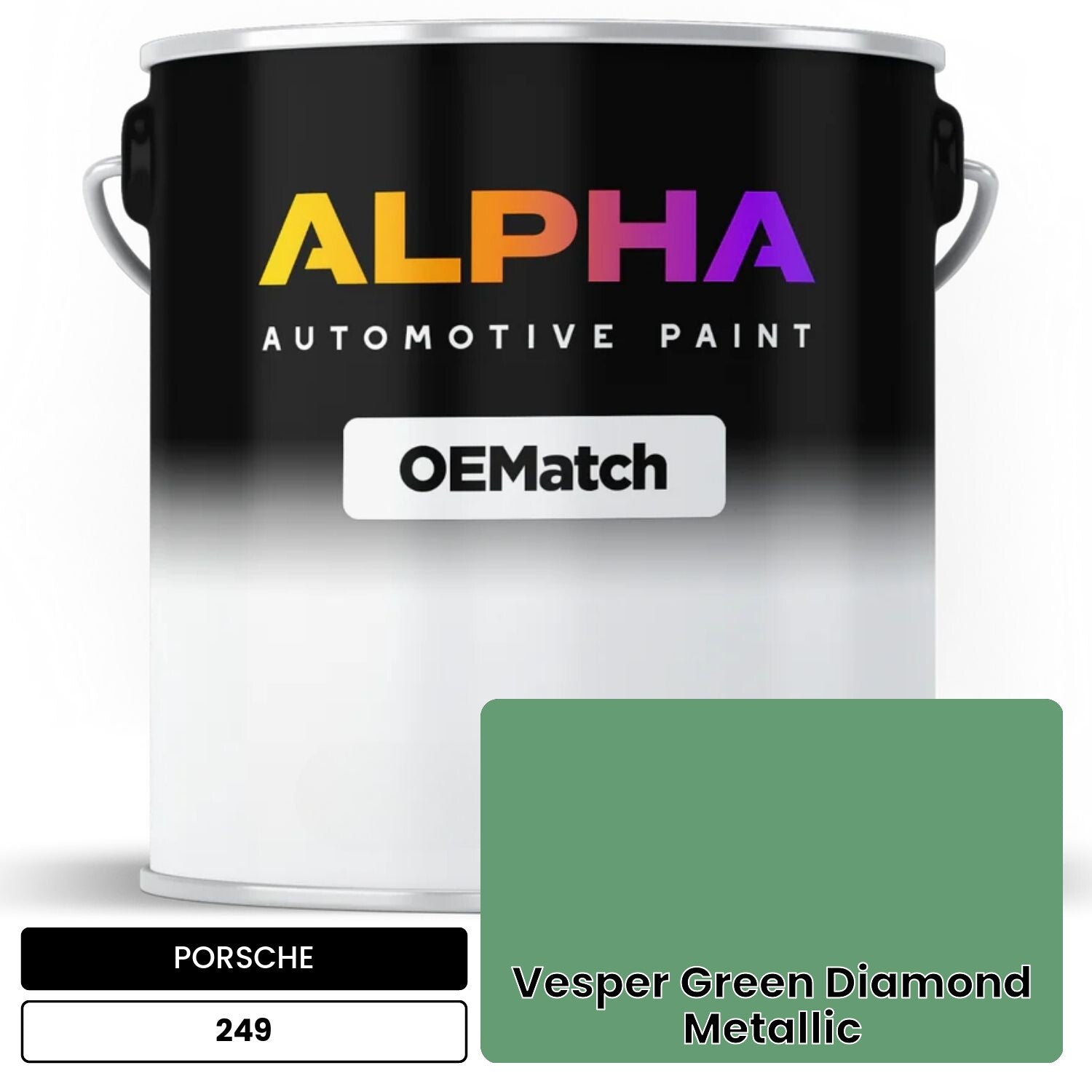 PORSCHE Vesper Green Diamond Metallic 249 OEMatch Basecoat