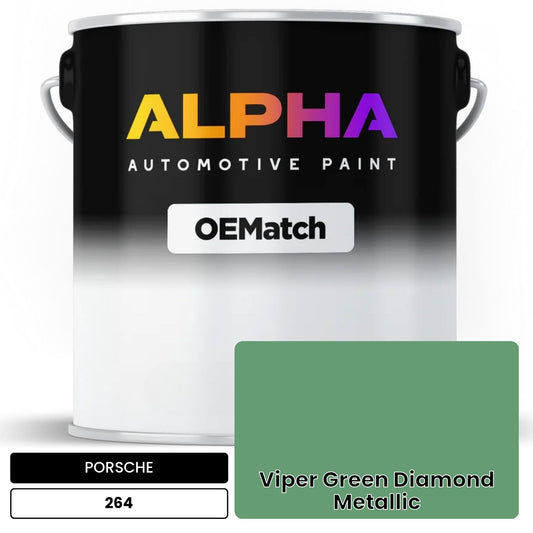 PORSCHE Viper Green Diamond Metallic 264 OEMatch Basecoat