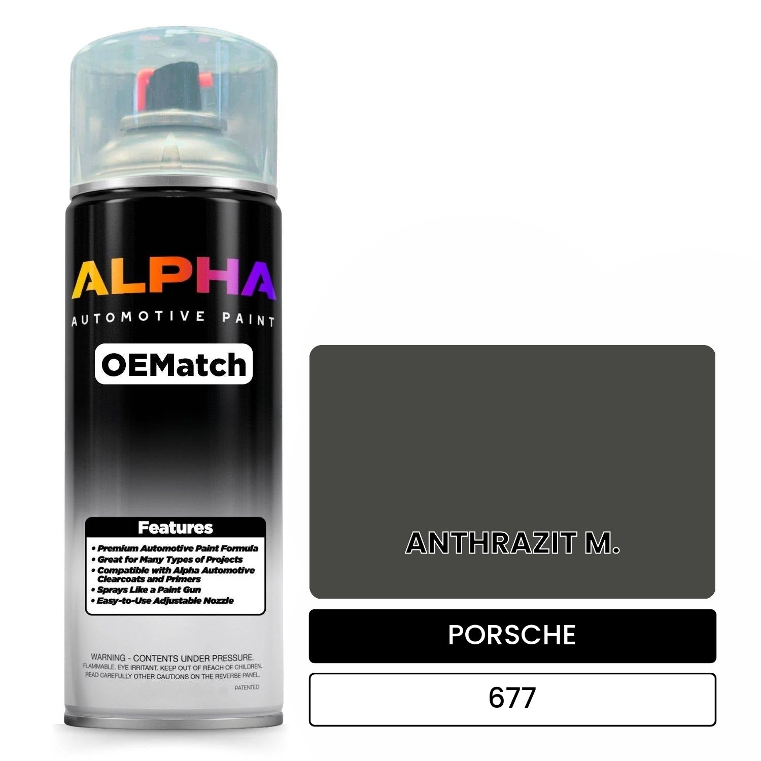 PORSCHE Anthracite Metallic 677 OEMatch Spraycan