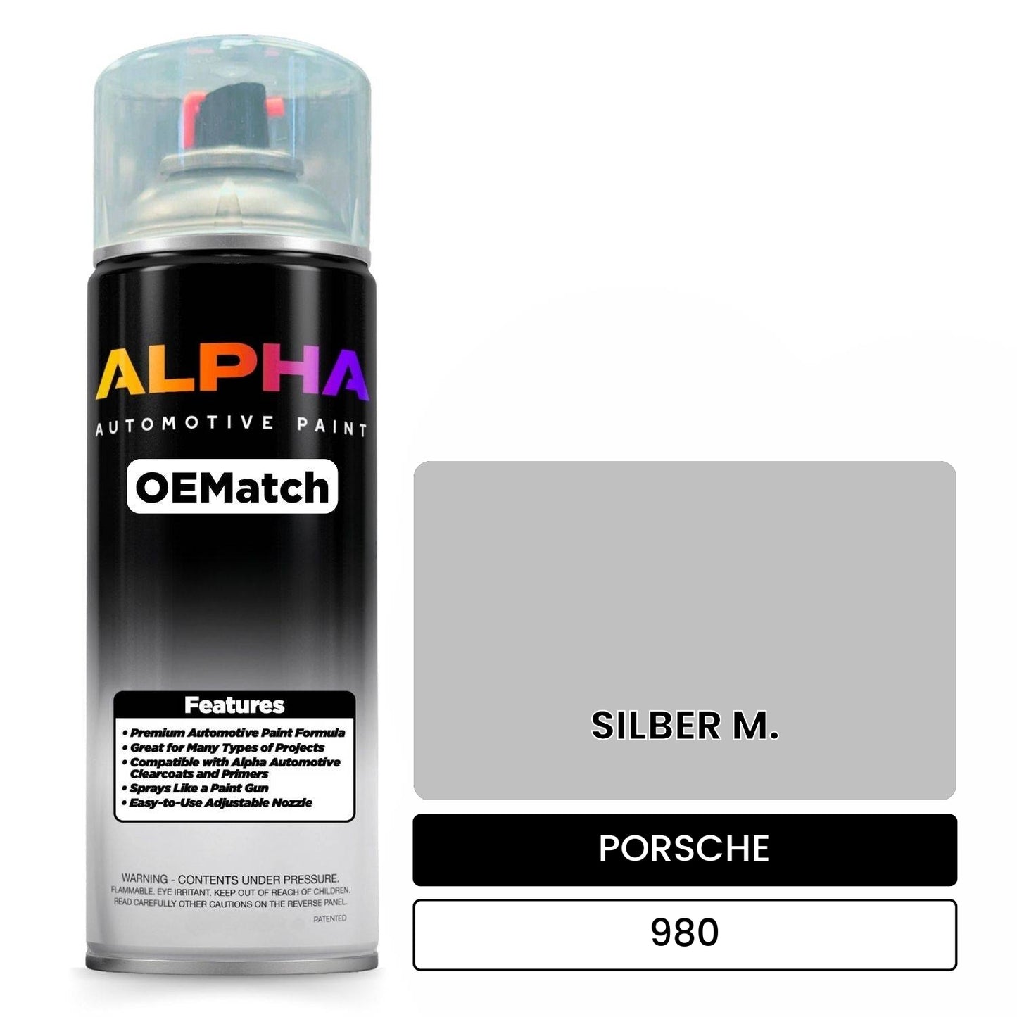 PORSCHE Silver Metallic 980 OEMatch Spraycan