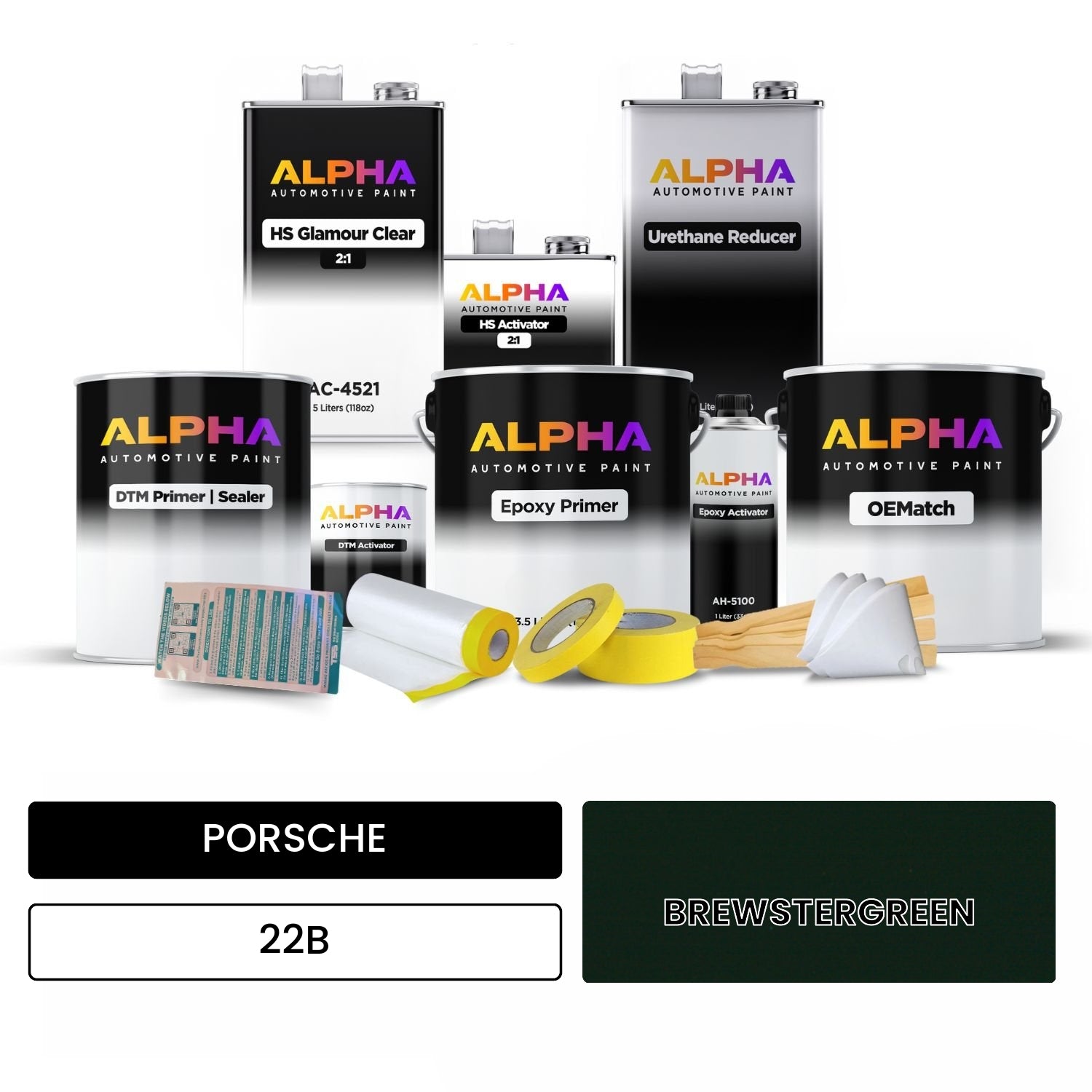 PORSCHE Brewster Green 22B OEMatch Vehicle Paint Kit