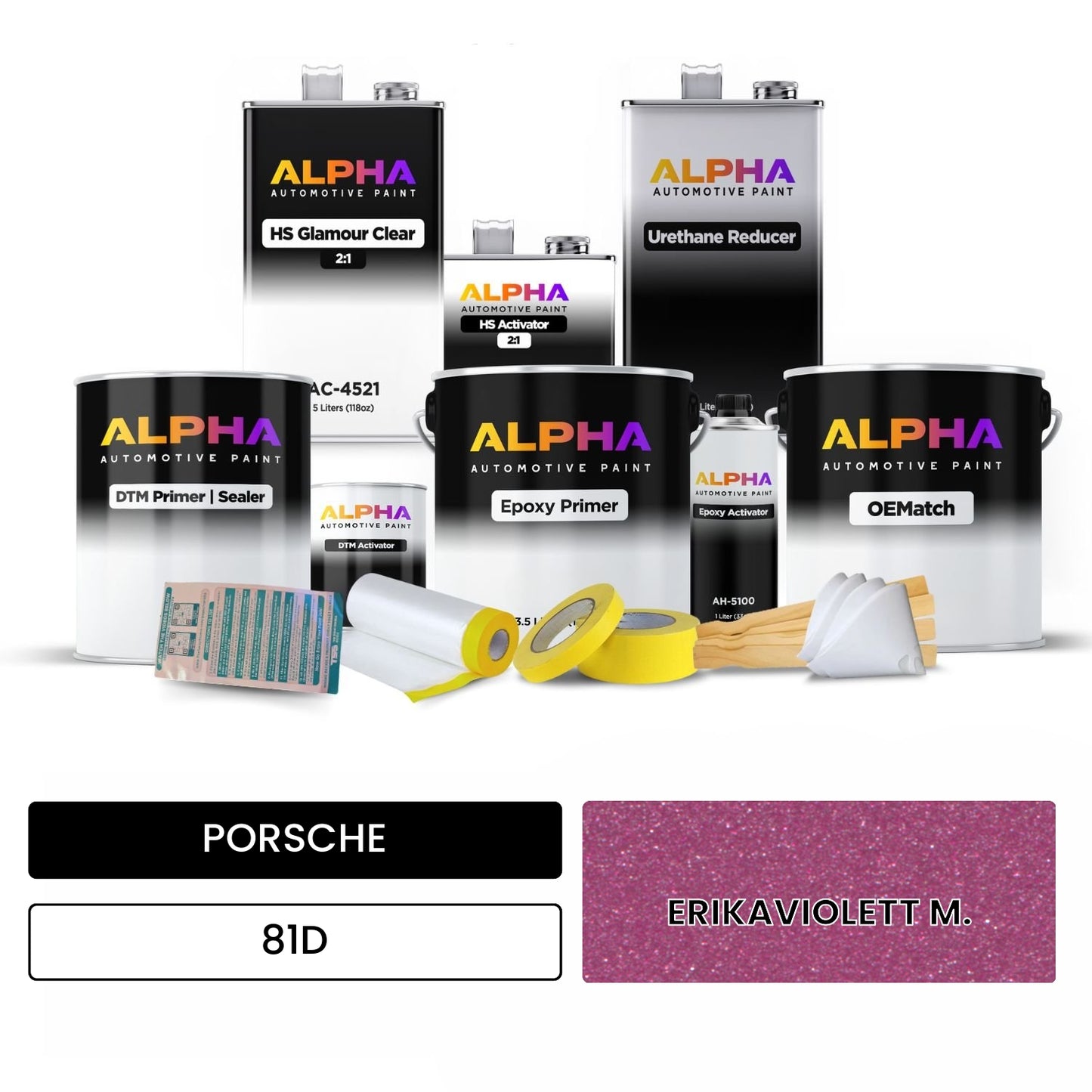 PORSCHE Erika Violet Metallic 81D OEMatch Vehicle Paint Kit