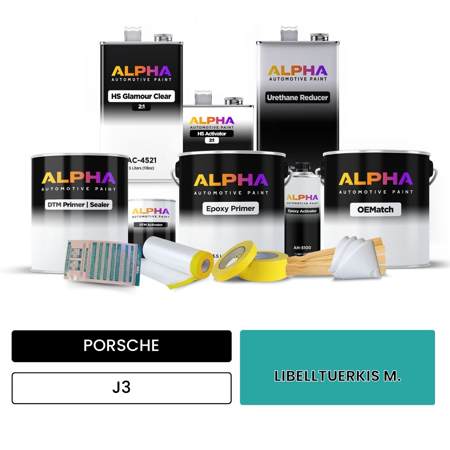 PORSCHE Libell Turquoise J3 OEMatch Vehicle Paint Kit