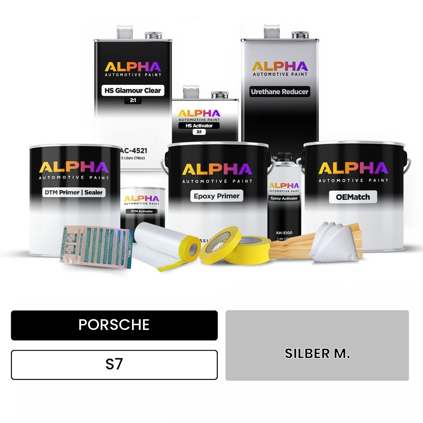 PORSCHE Silver M. S7 OEMatch Vehicle Paint Kit