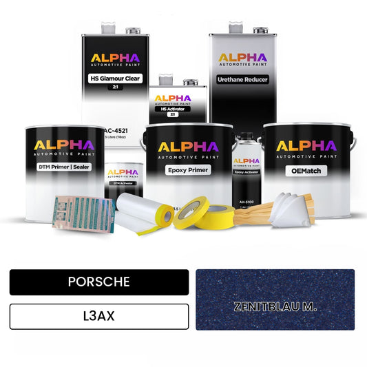 PORSCHE Zenith Blue Metallic L3AX OEMatch Vehicle Paint Kit