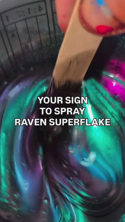Raven Superflake Painted Sample (Black Ground Coat)