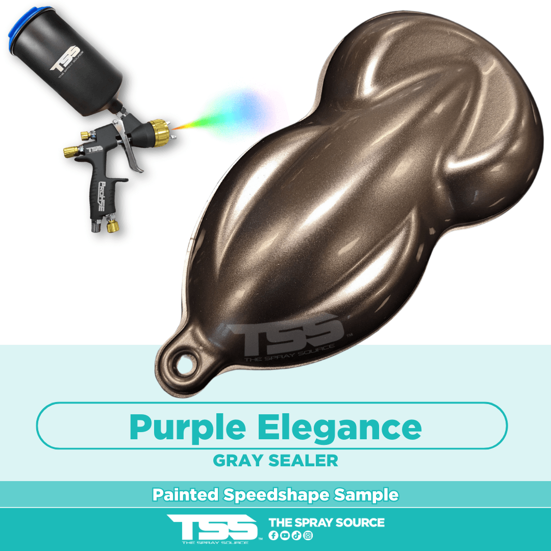 Purple Elegance Pre-Sprayed Speedshape Paint Sample (Grey Ground Coat) - The Spray Source - Alpha Pigments