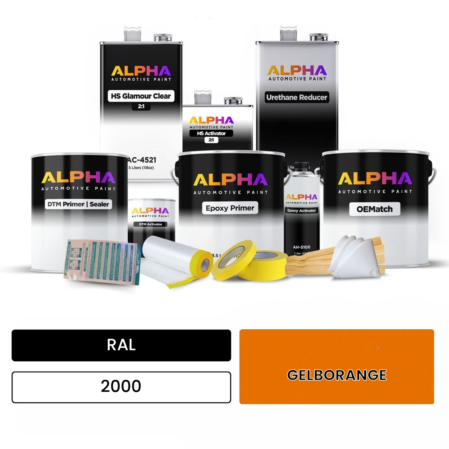 RAL GELBORANGE 2000 OEMatch Vehicle Paint Kit