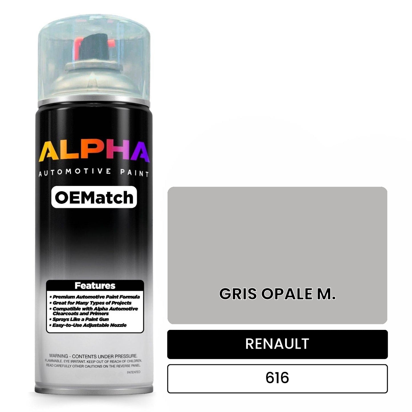 RENAULT GRIS OPALE M. 616 OEMatch Spraycan