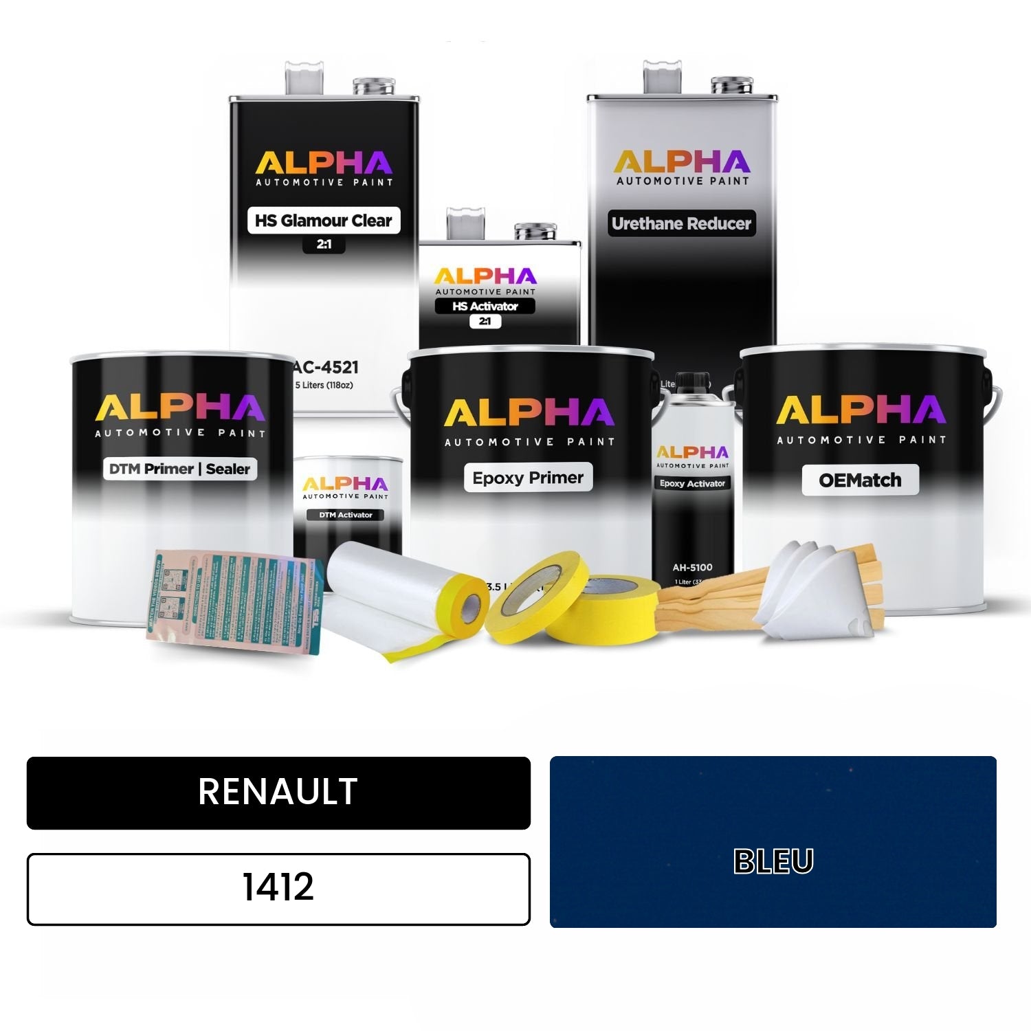 RENAULT BLEU 1412 OEMatch Vehicle Paint Kit