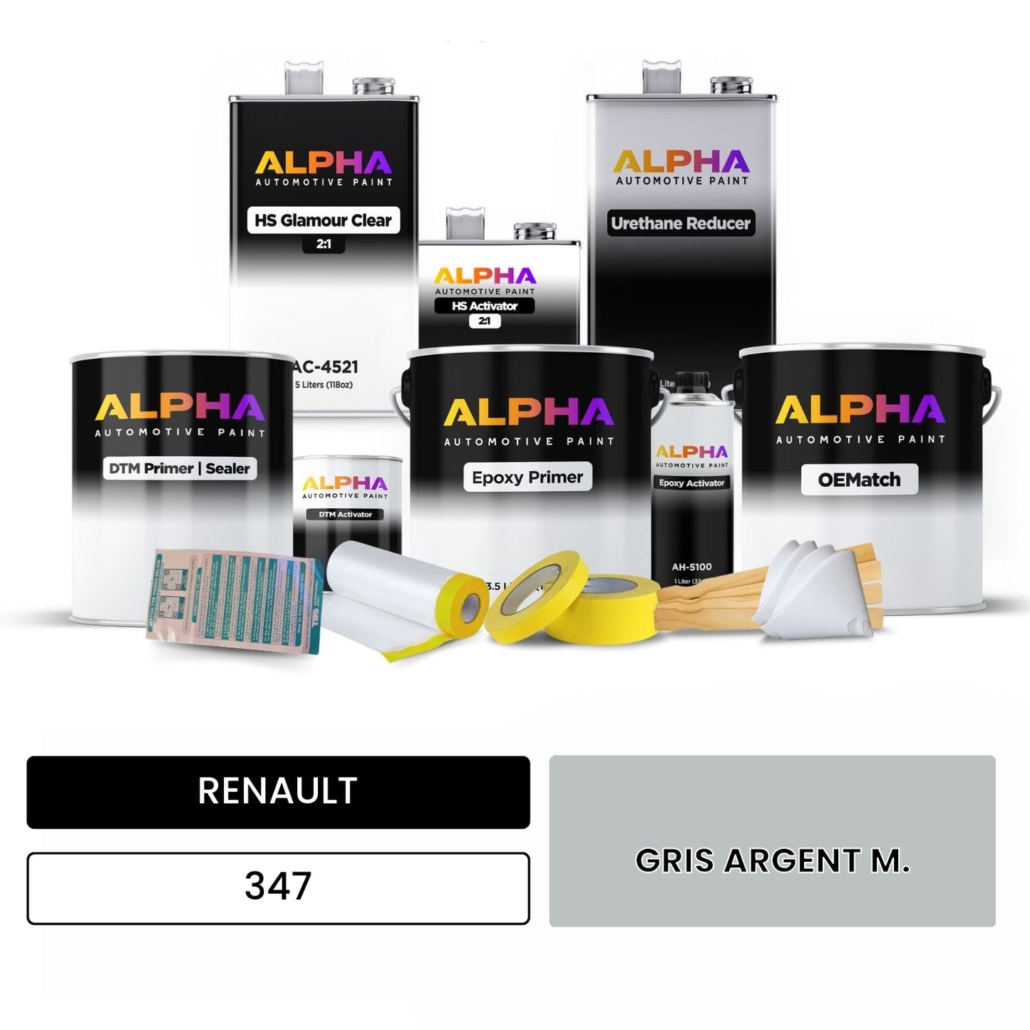 RENAULT GRIS ARGENT M. 347 OEMatch Vehicle Paint Kit