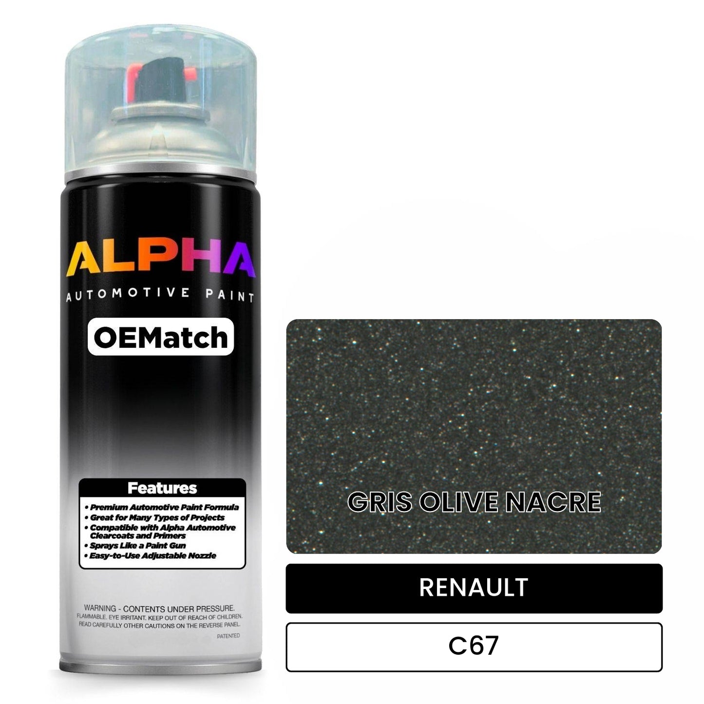 RENAULT GRIS OLIVE NACRE C67 OEMatch Spraycan