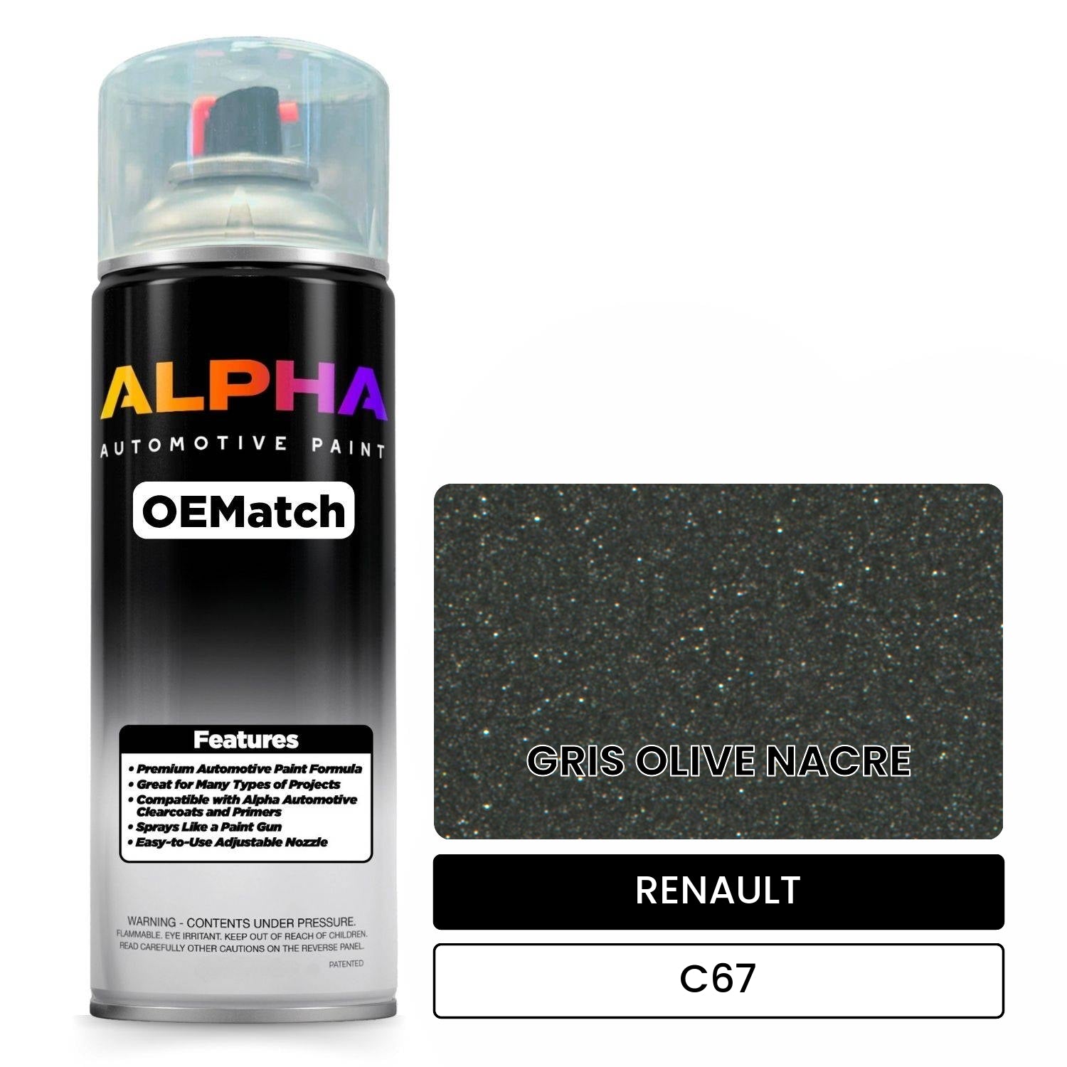 RENAULT GRIS OLIVE NACRE C67 OEMatch Spraycan