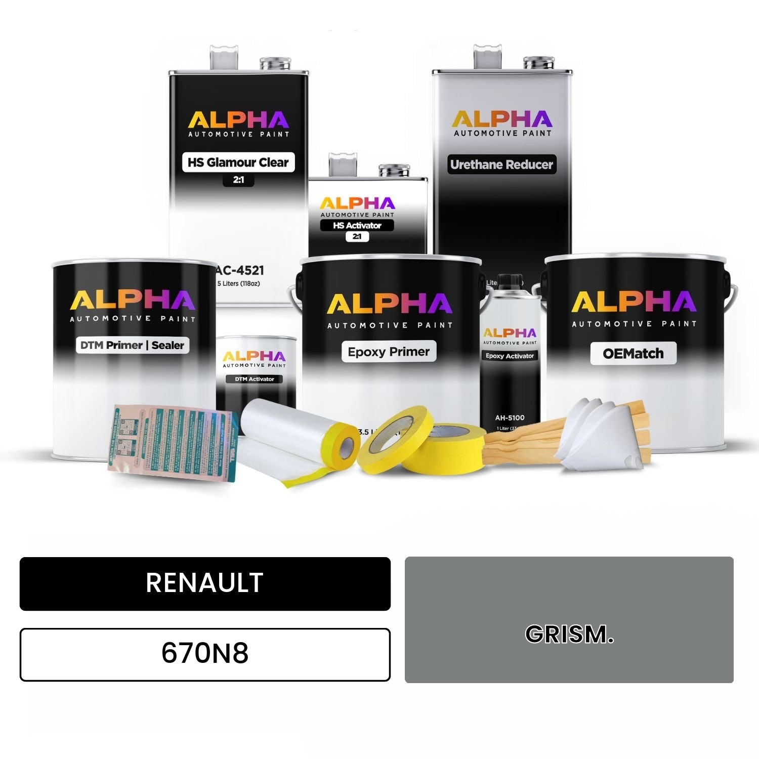 RENAULT GRISM. 670N8 OEMatch Vehicle Paint Kit