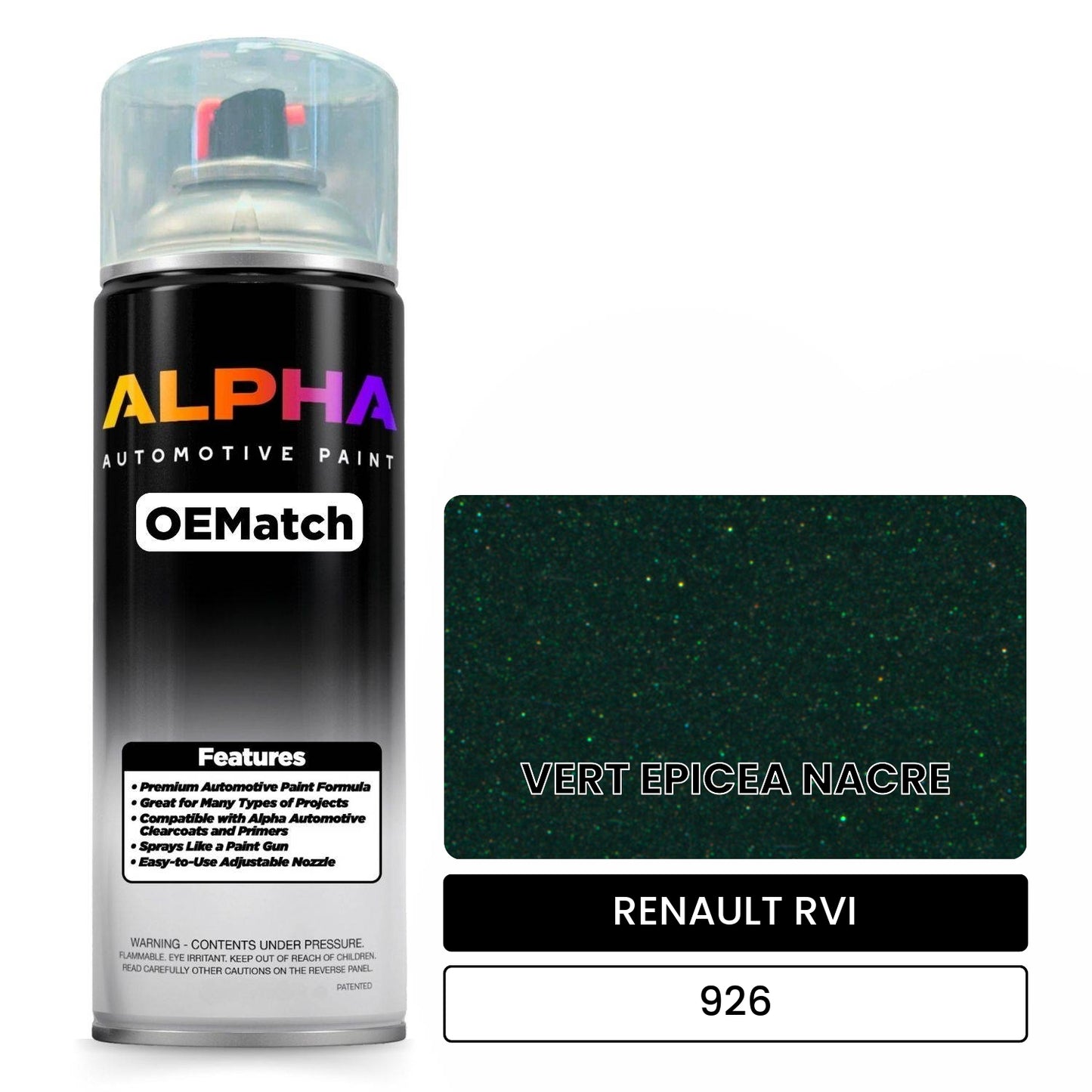 RENAULT RVI VERT EPICEA NACRE 926 OEMatch Spraycan