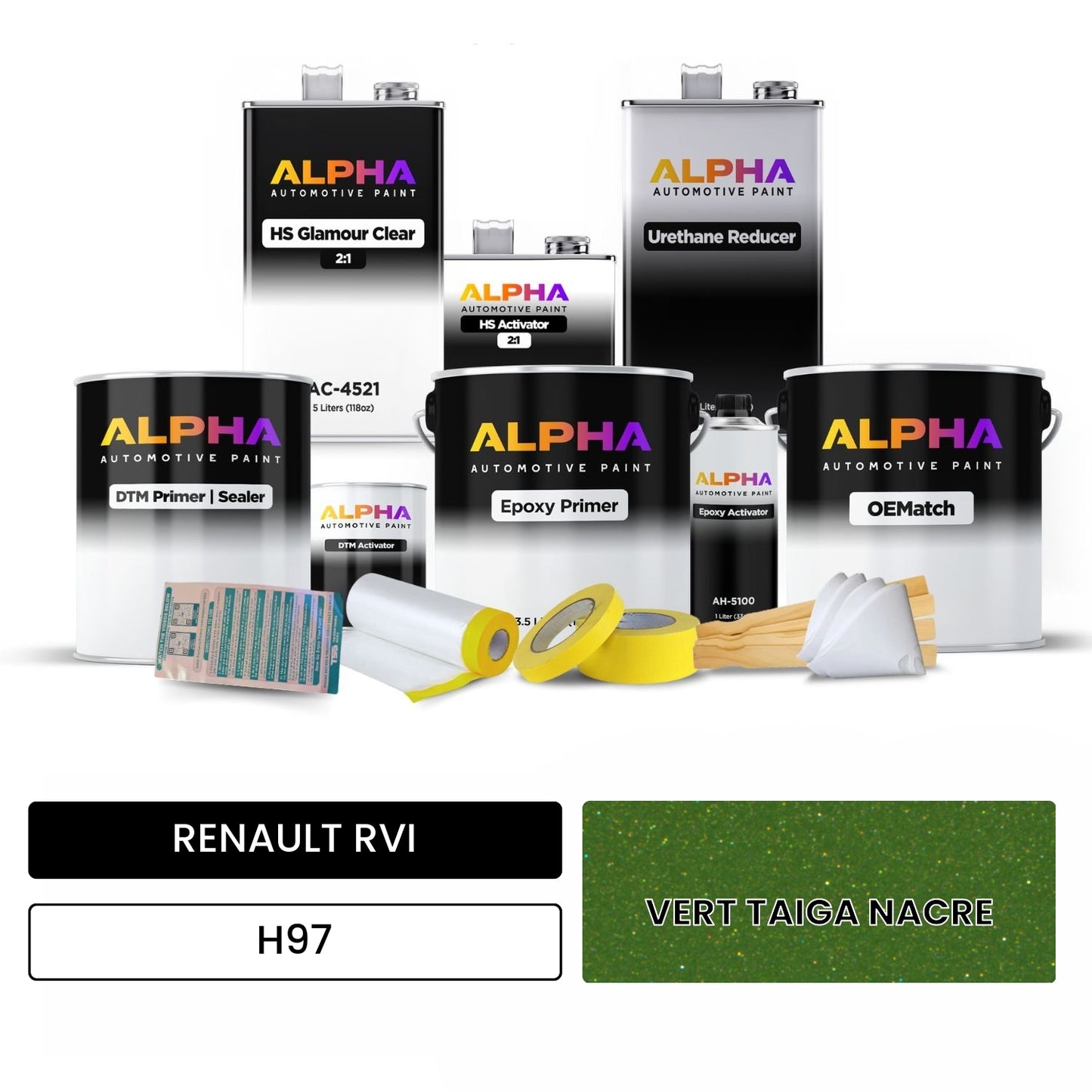 RENAULT RVI VERT TAIGA NACRE H97 OEMatch Vehicle Paint Kit
