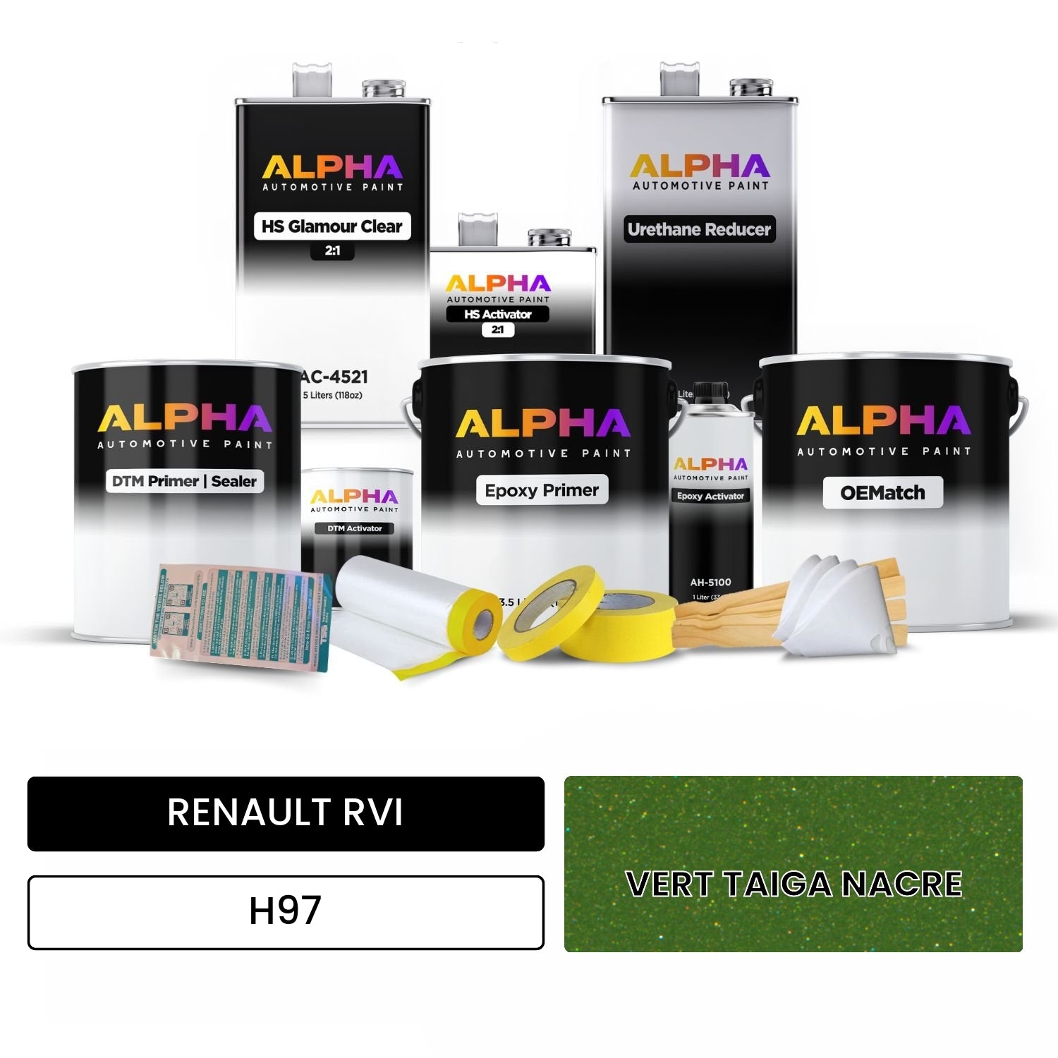 RENAULT RVI VERT TAIGA NACRE H97 OEMatch Vehicle Paint Kit