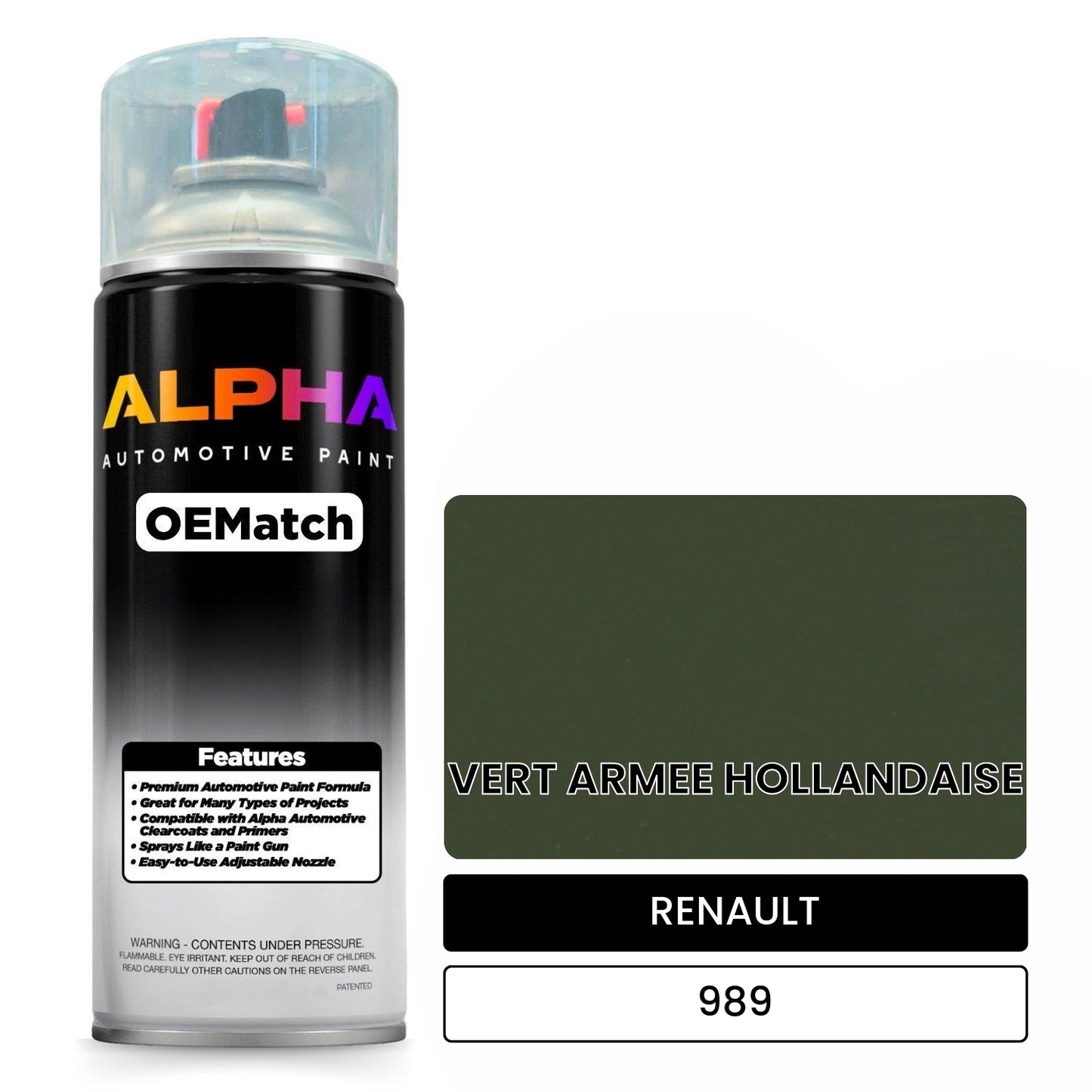 RENAULT VERT ARMEE HOLLANDAISE 989 OEMatch Spraycan