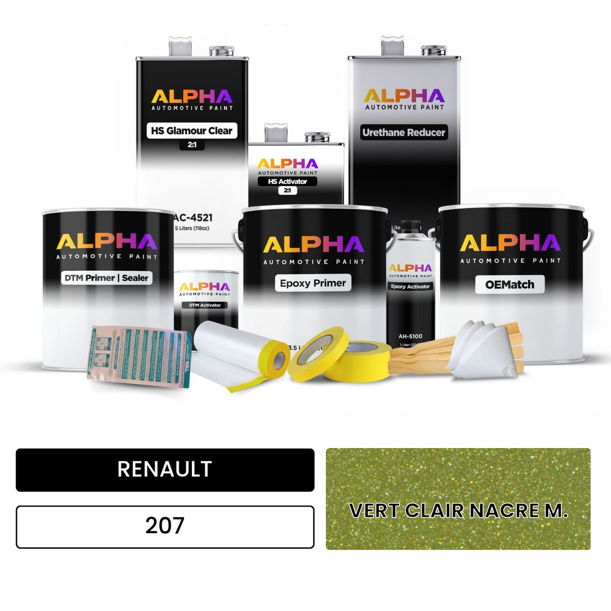 RENAULT VERT CLAIR NACRE M. 207 OEMatch Vehicle Paint Kit