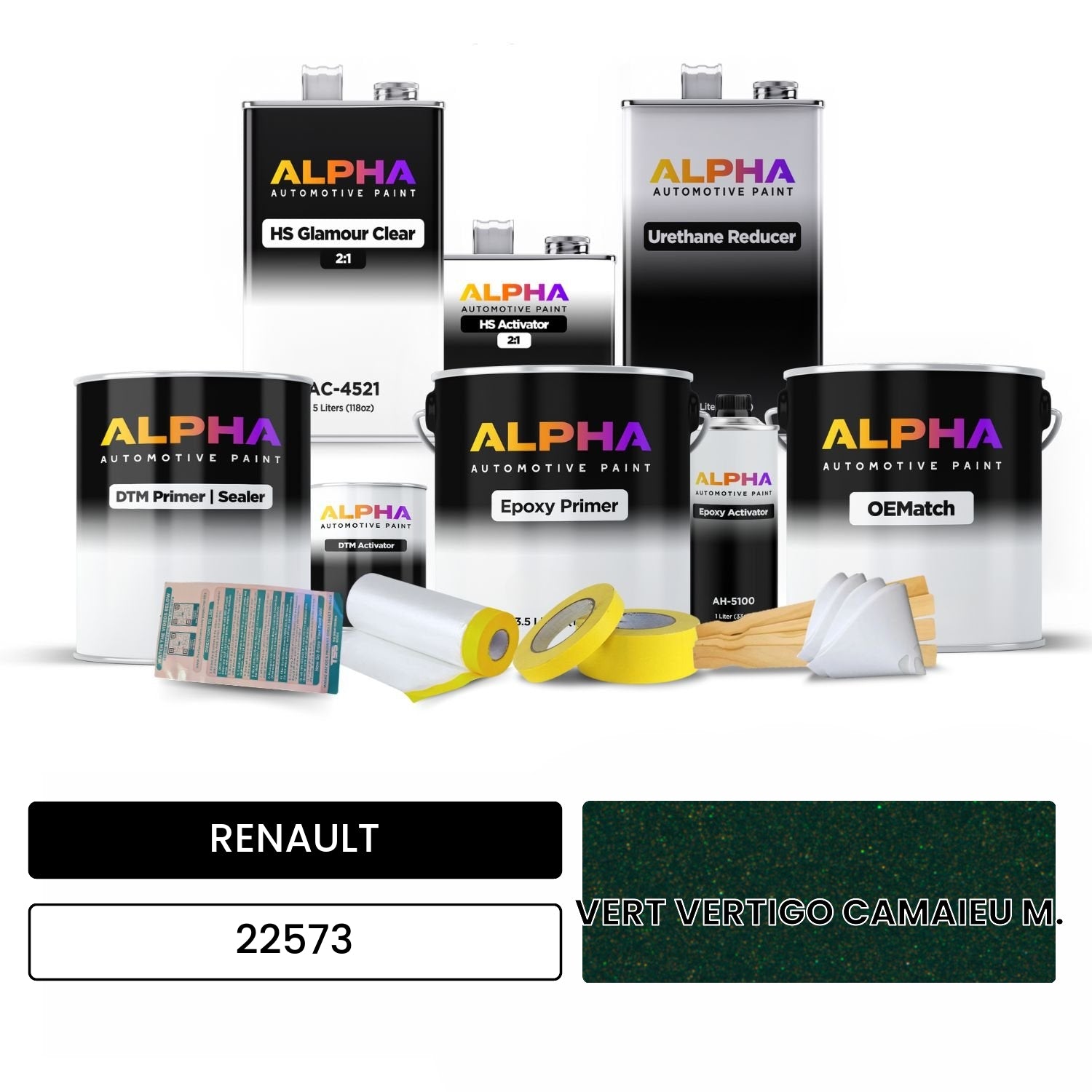 RENAULT VERT VERTIGO CAMAIEU M. 22573 OEMatch Vehicle Paint Kit