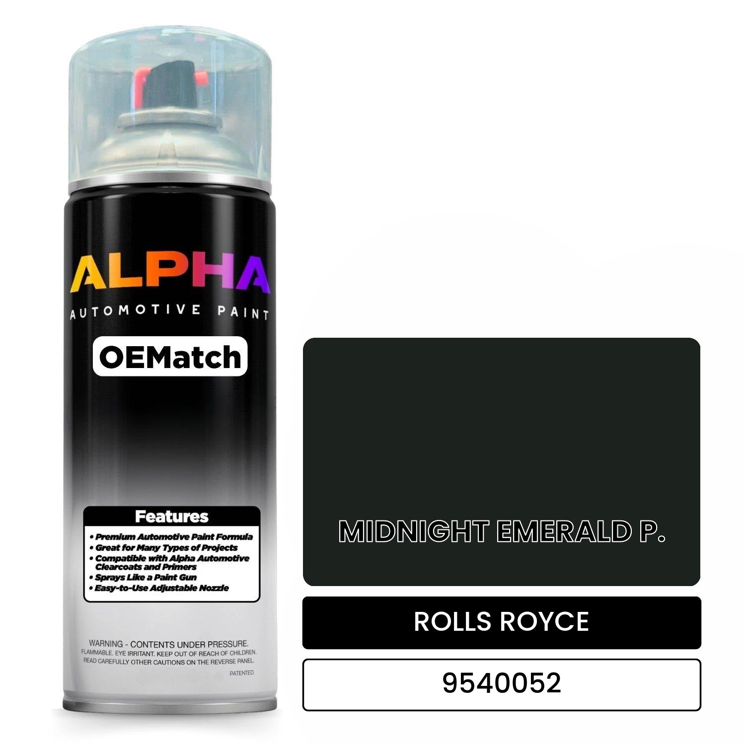 ROLLS ROYCE MIDNIGHT EMERALD P. 9540052 OEMatch Spraycan