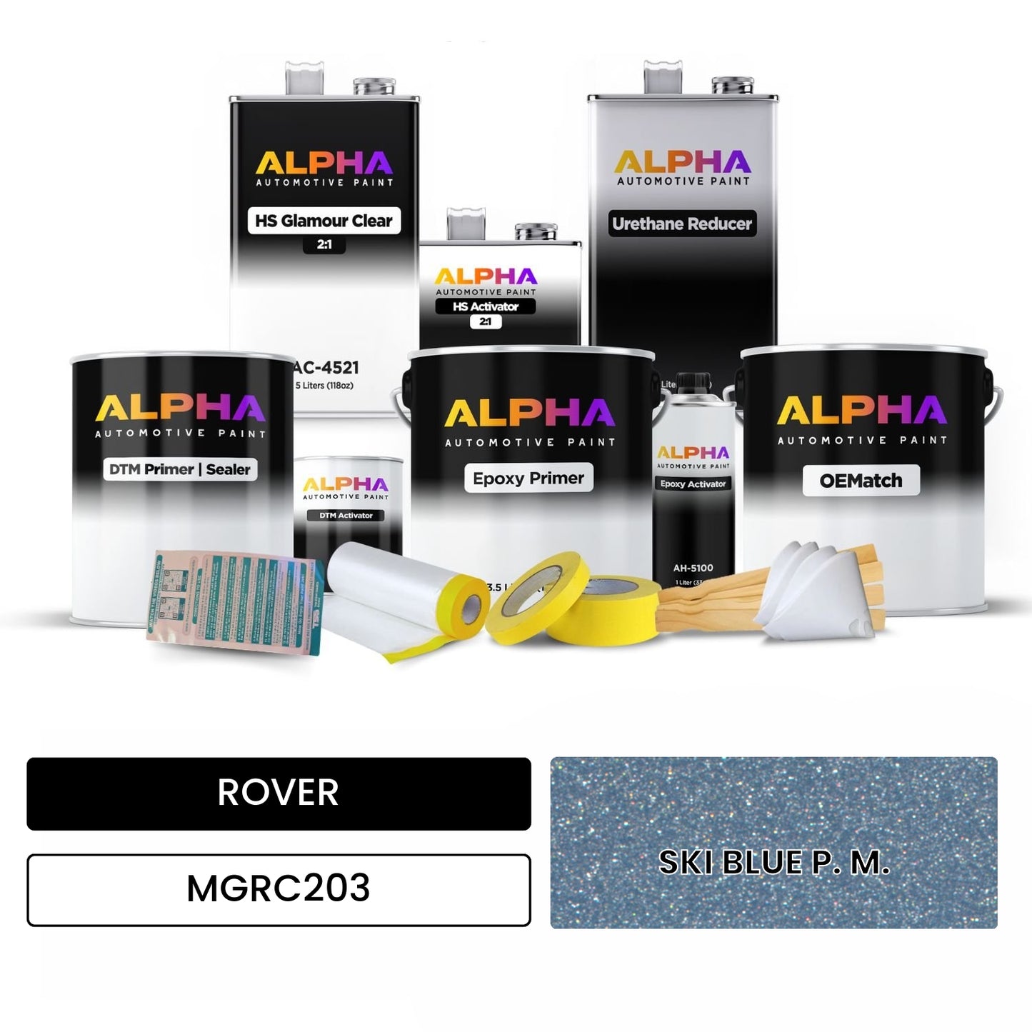 ROVER SKI BLUE P. M. MGRC203 OEMatch Vehicle Paint Kit