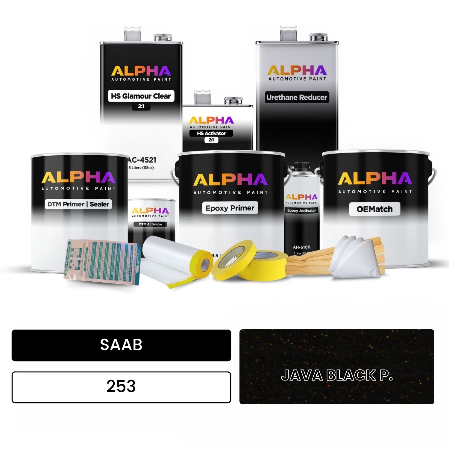 SAAB JAVA BLACK P. 253 OEMatch Vehicle Paint Kit