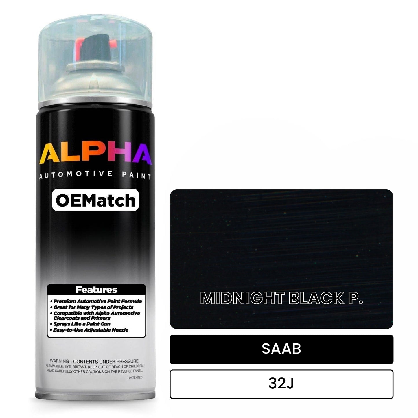 SAAB MIDNIGHT BLACK P. 32J OEMatch Spraycan