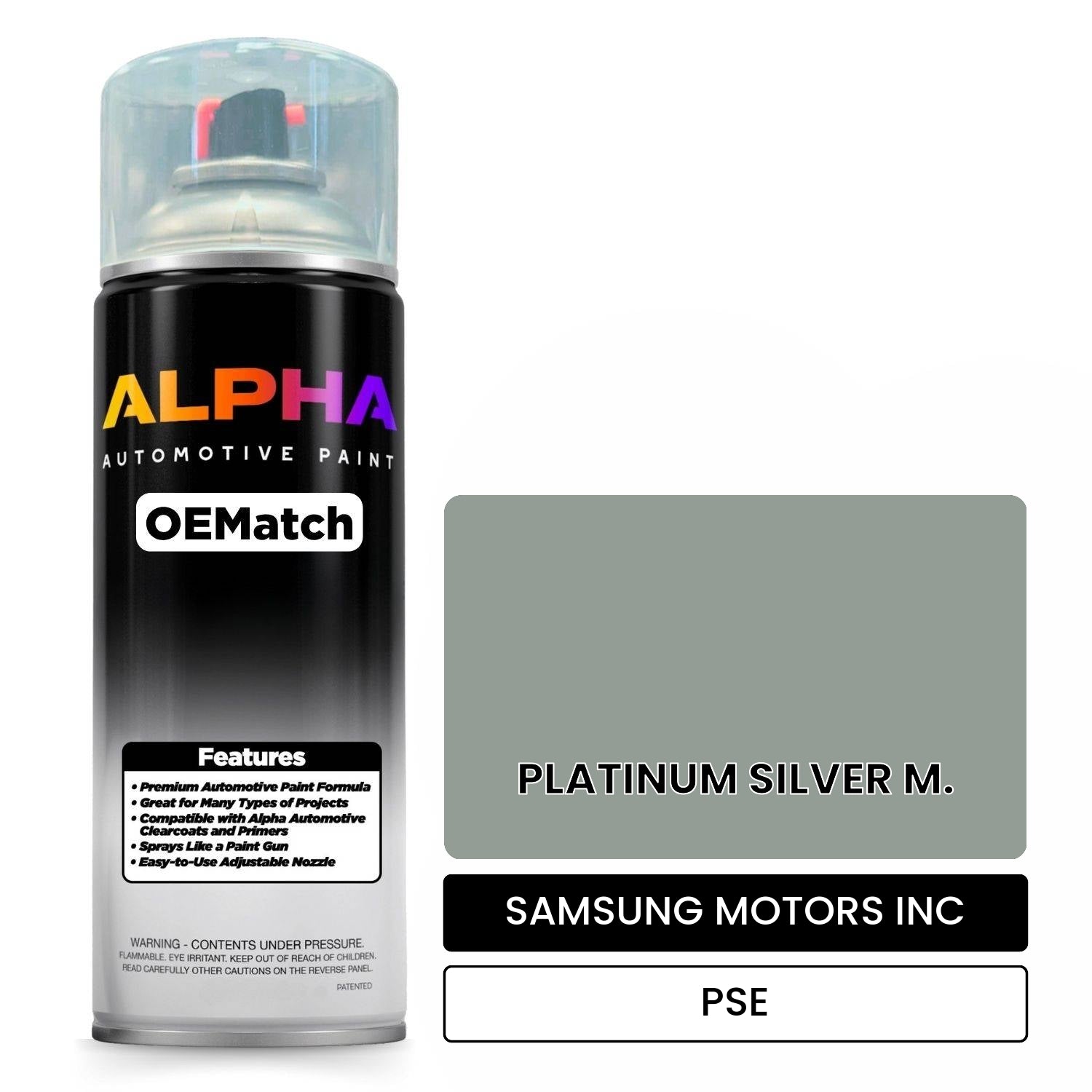 SAMSUNG MOTORS INC PLATINUM SILVER M. PSE OEMatch Spraycan