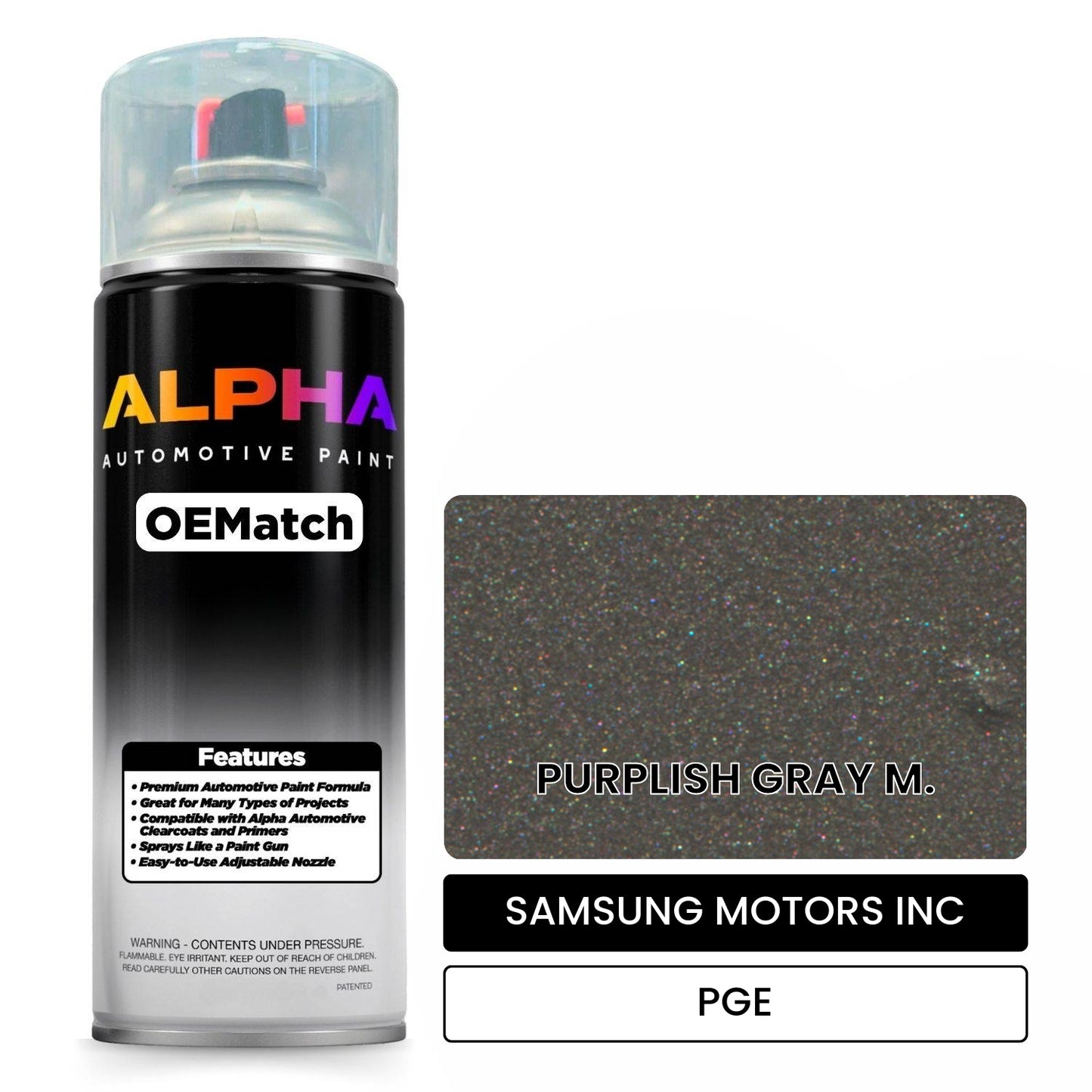 SAMSUNG MOTORS INC PURPLISH GRAY M. PGE OEMatch Spraycan