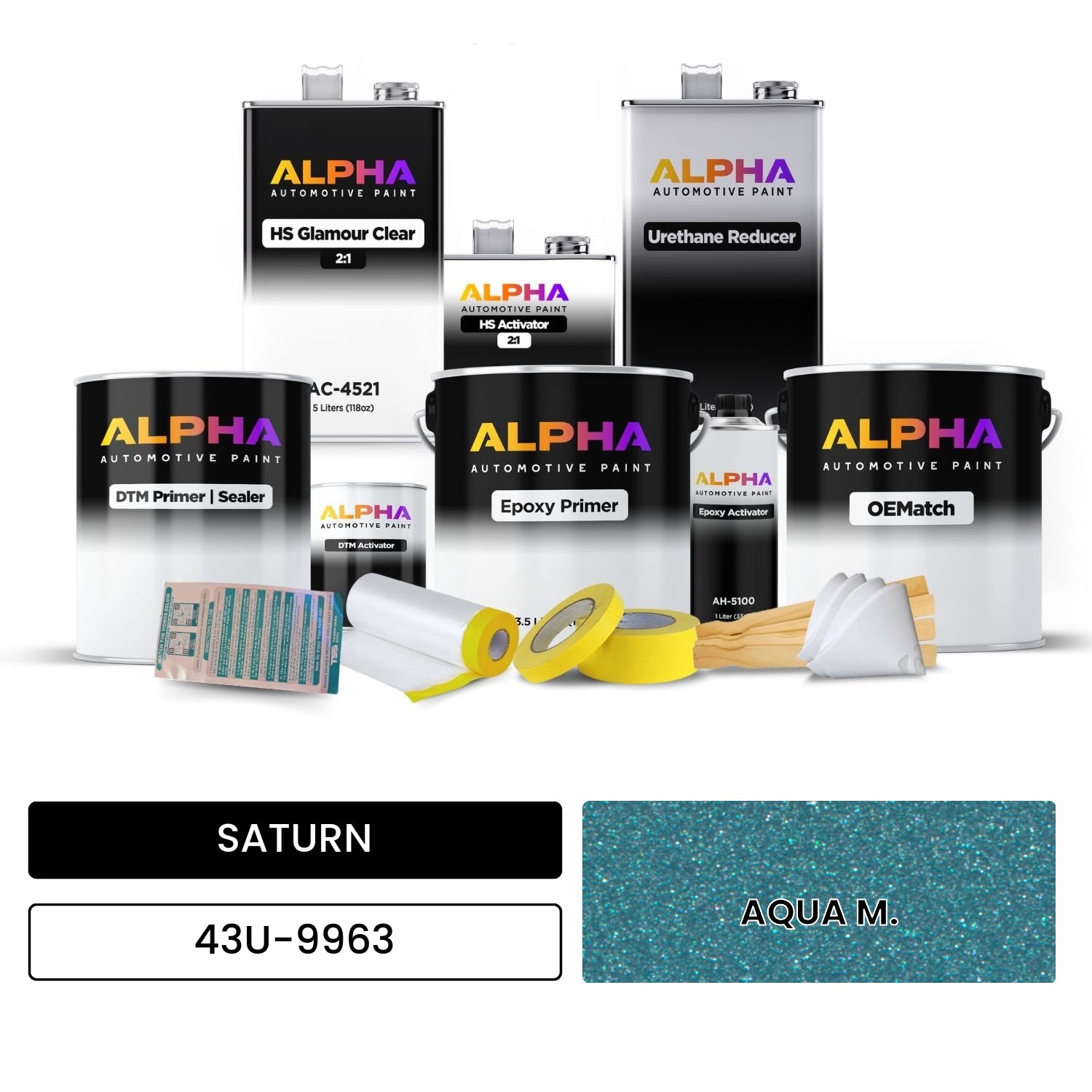SATURN AQUA M. 43U-9963 OEMatch Vehicle Paint Kit