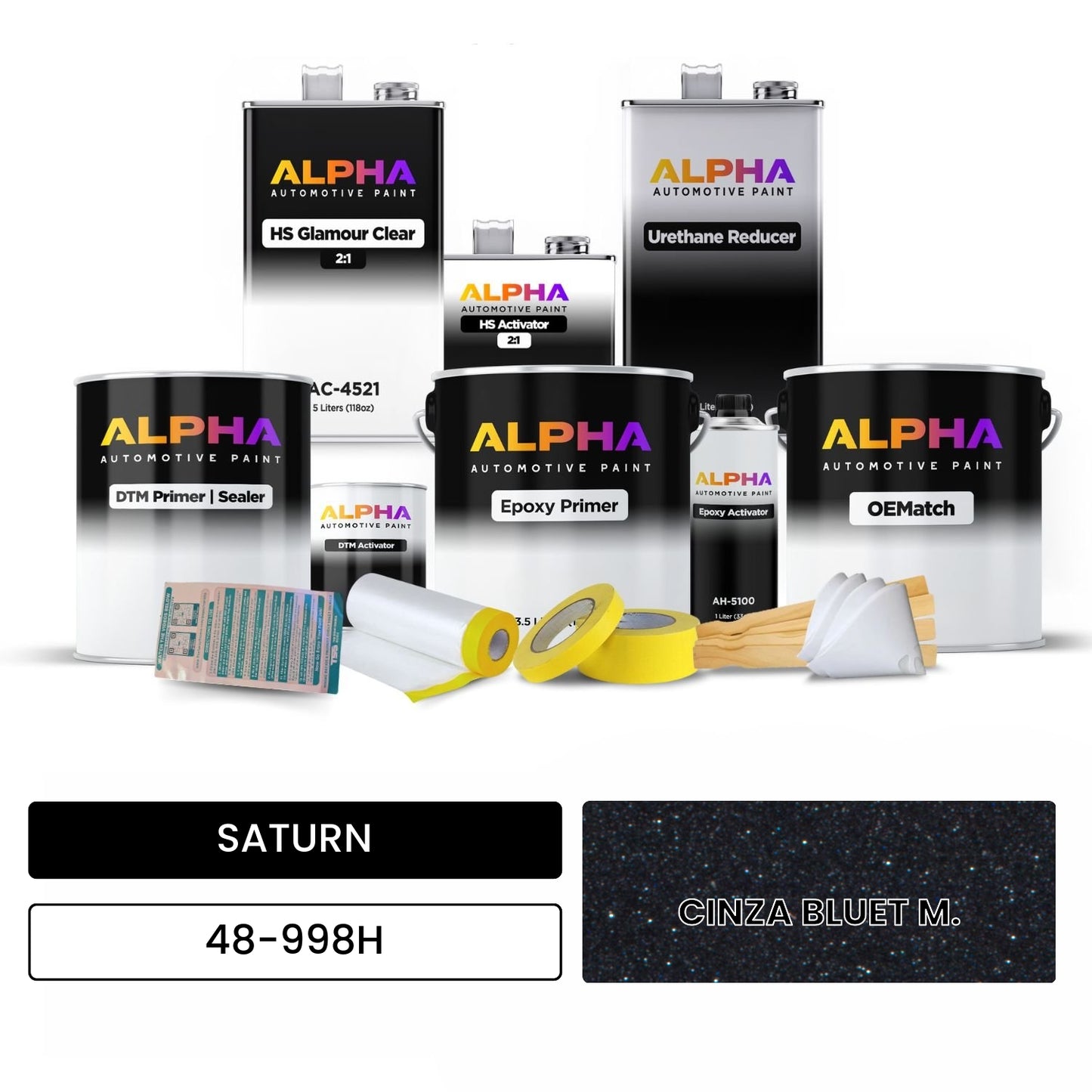 SATURN CINZA BLUET M. 48-998H OEMatch Vehicle Paint Kit