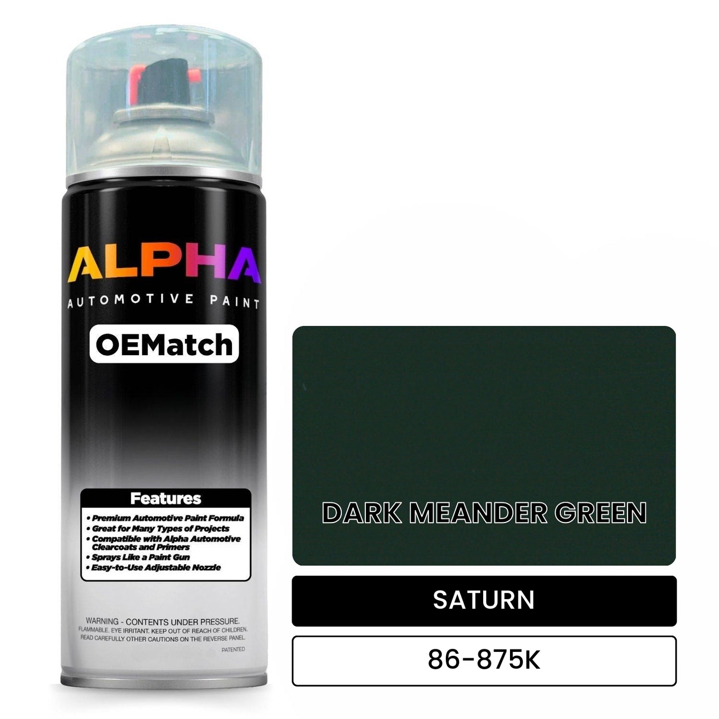 SATURN DARK MEANDER GREEN 86-875K OEMatch Spraycan