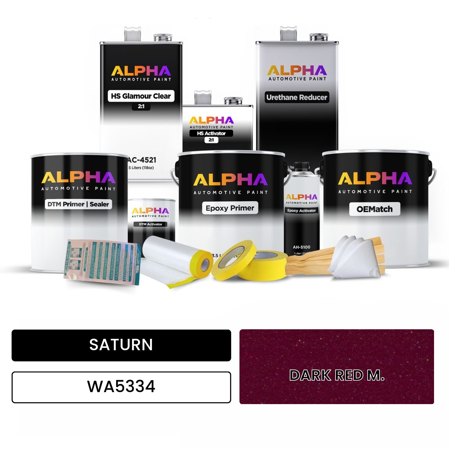 SATURN DARK RED M. WA5334 OEMatch Vehicle Paint Kit