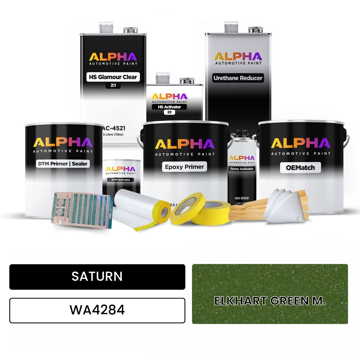 SATURN ELKHART GREEN M. WA4284 OEMatch Vehicle Paint Kit