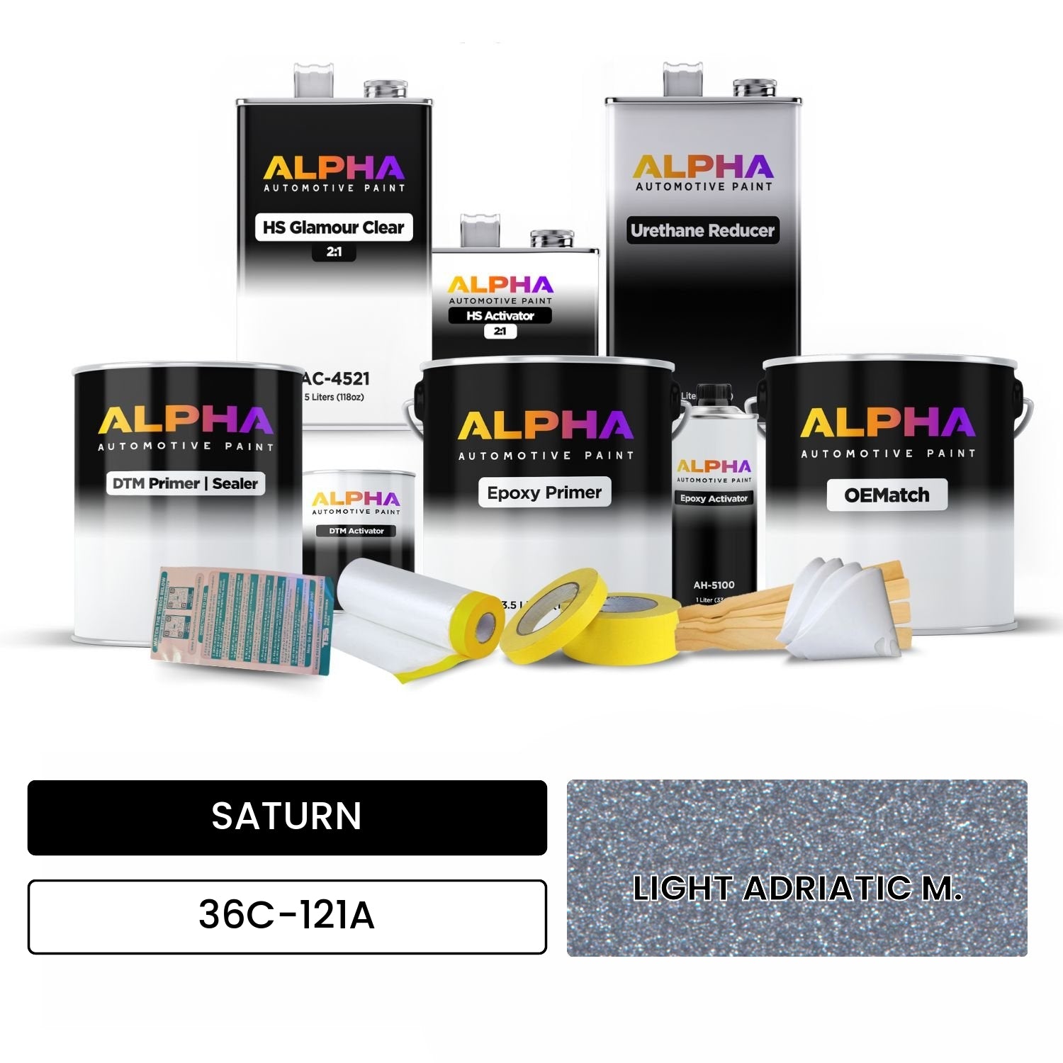 SATURN LIGHT ADRIATIC M. 36C-121A OEMatch Vehicle Paint Kit