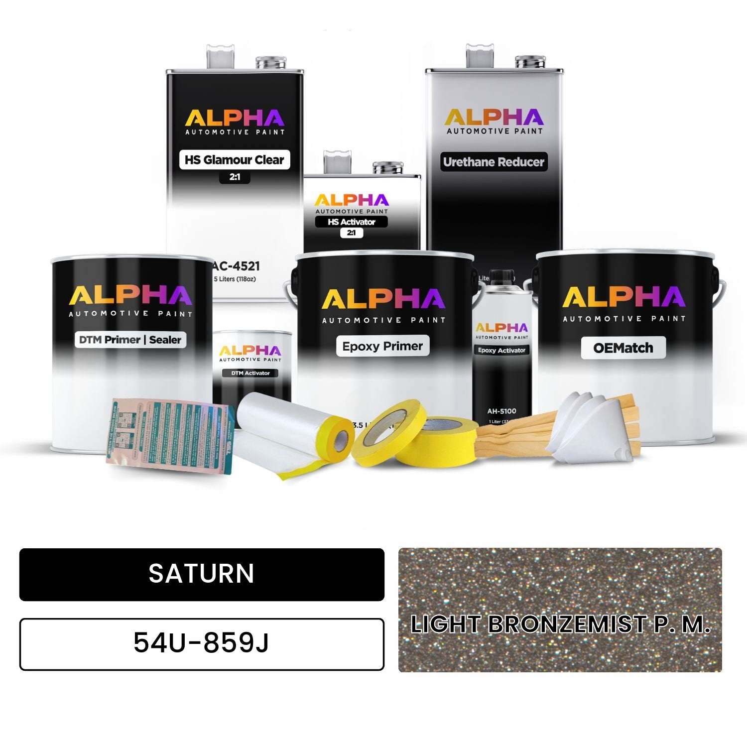 SATURN LIGHT BRONZEMIST P. M. 54U-859J OEMatch Vehicle Paint Kit