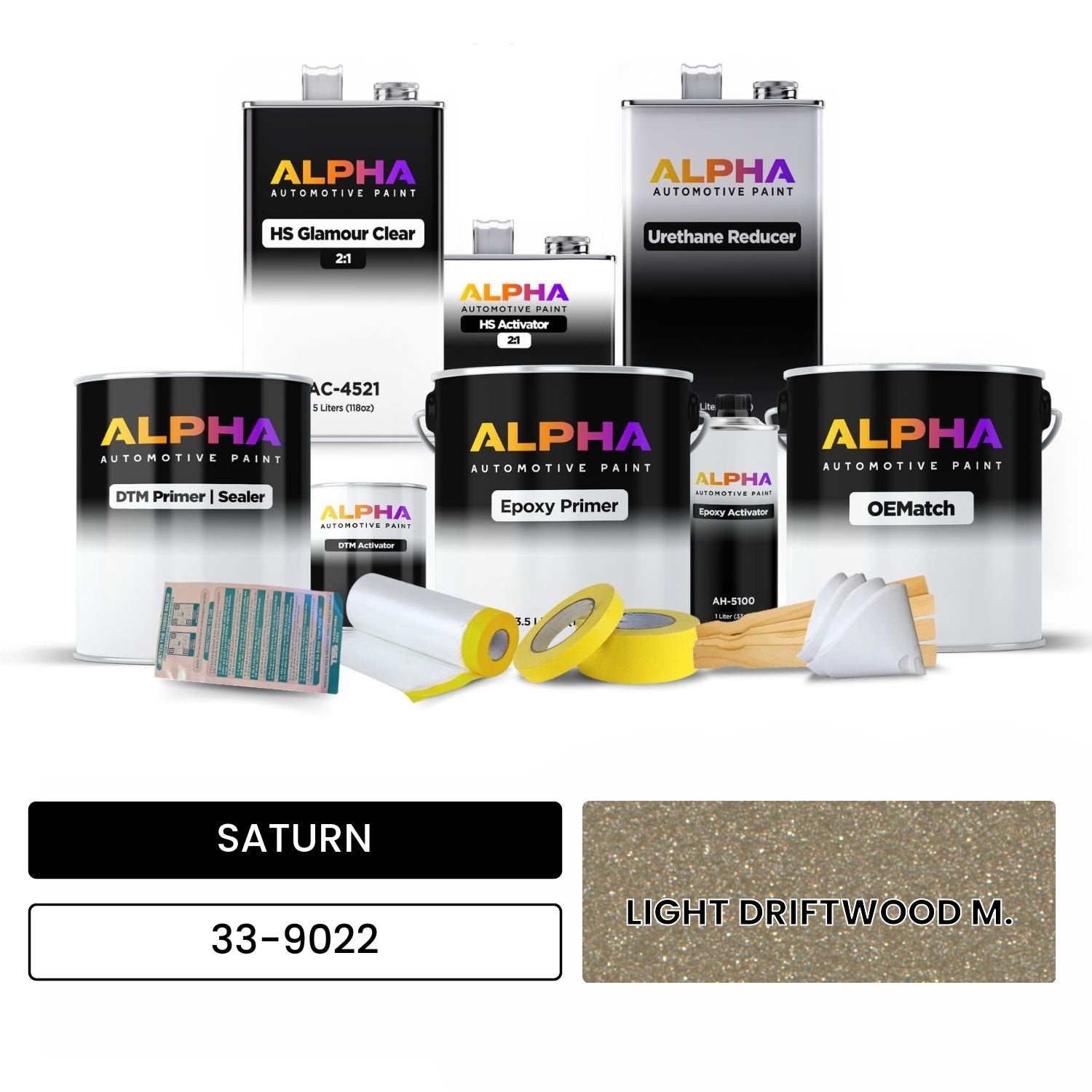 SATURN LIGHT DRIFTWOOD M. 33-9022 OEMatch Vehicle Paint Kit