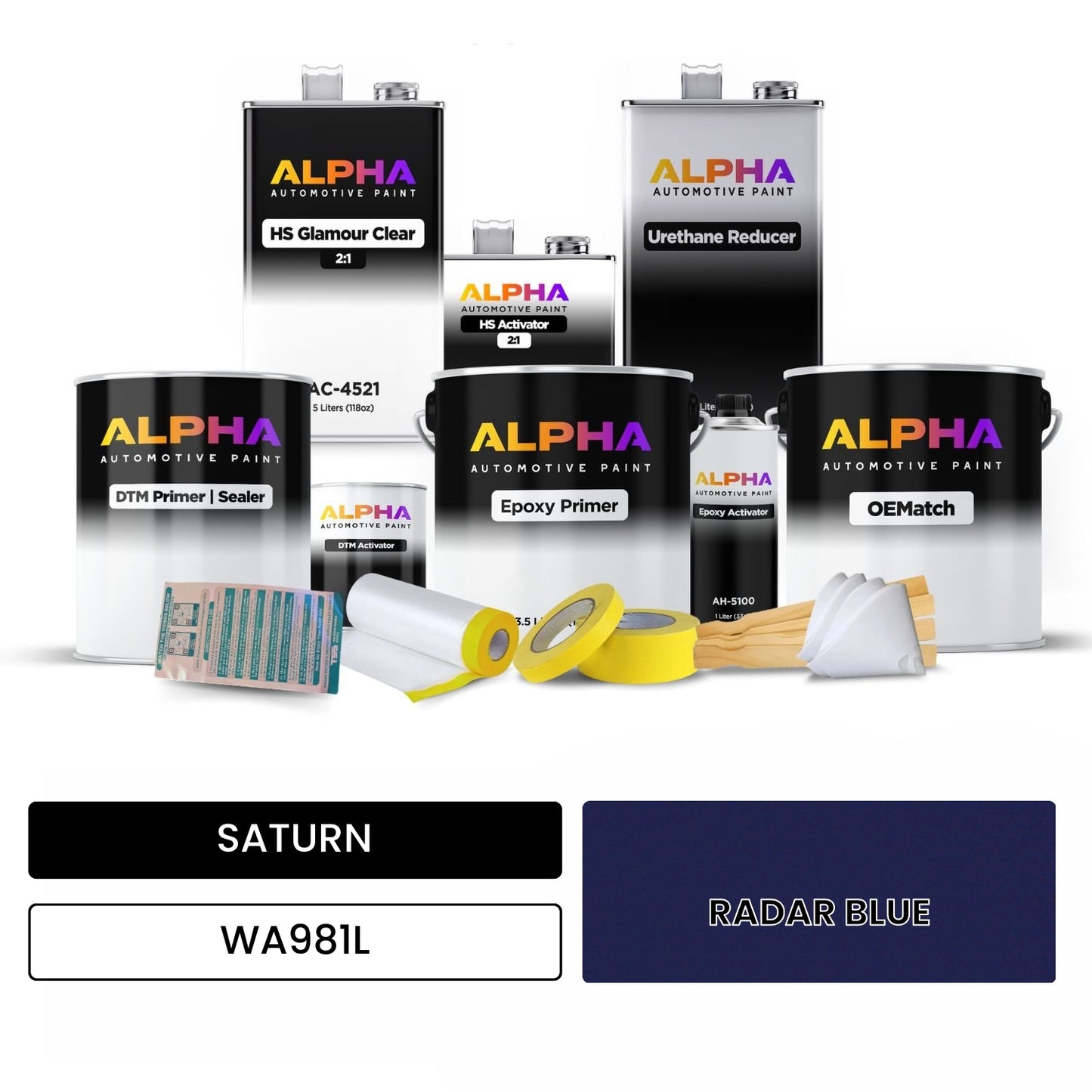 SATURN RADAR BLUE WA981L OEMatch Vehicle Paint Kit