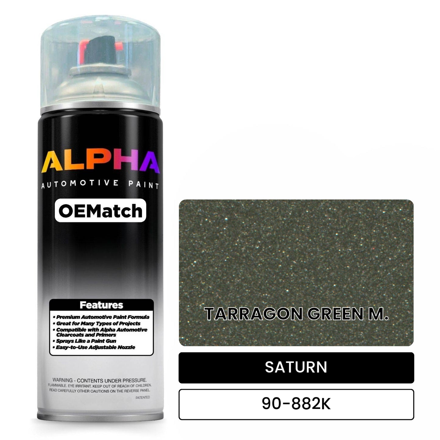 SATURN TARRAGON GREEN M. 90-882K OEMatch Spraycan