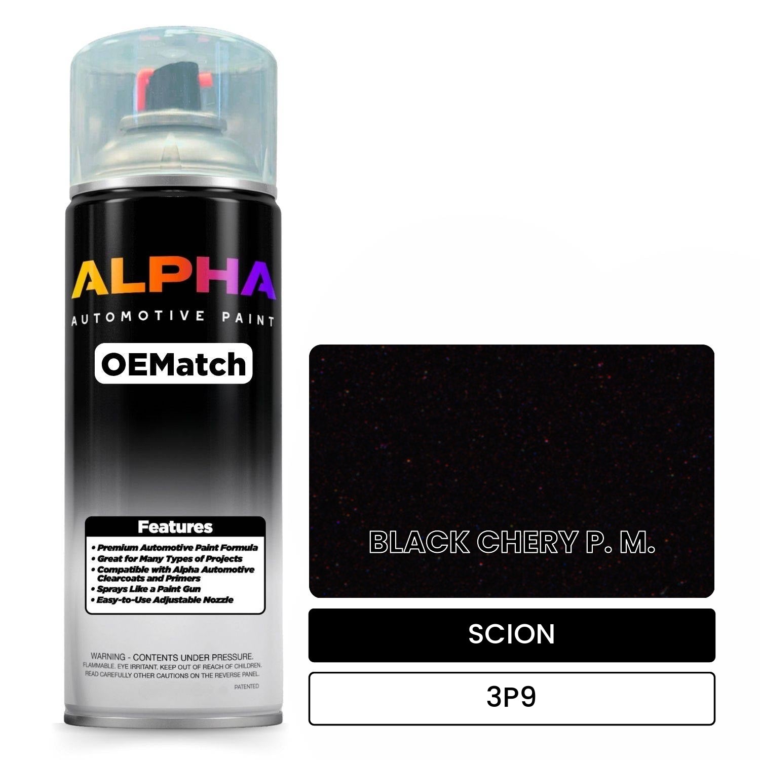 SCION BLACK CHERY P. M. 3P9 OEMatch Spraycan