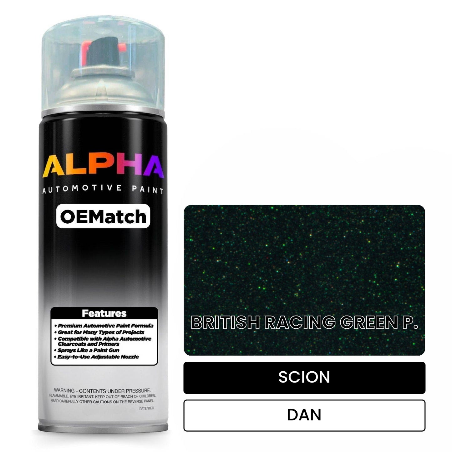 SCION BRITISH RACING GREEN P. DAN OEMatch Spraycan
