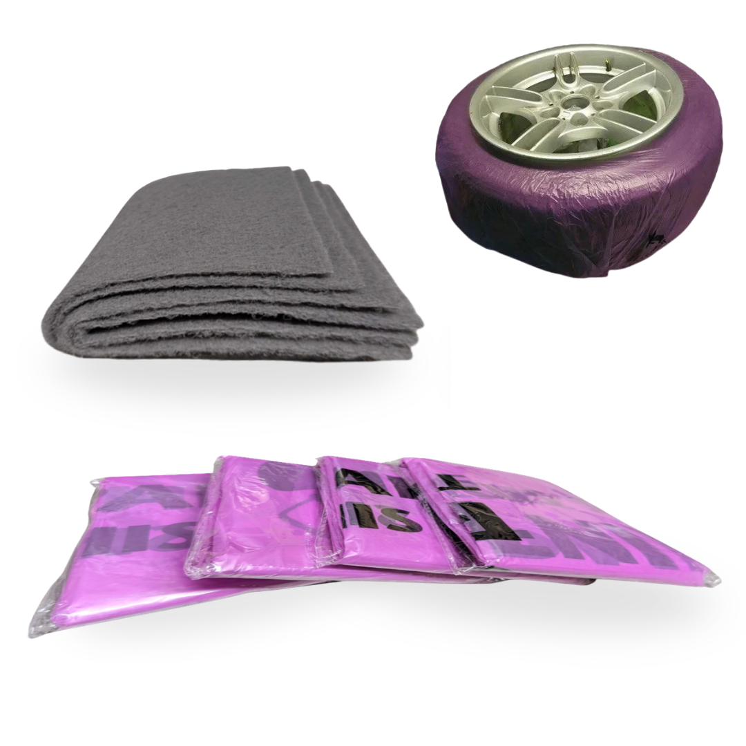 Scuff & Mask Kit for wheels - scuff pads and TSS tire masking covers