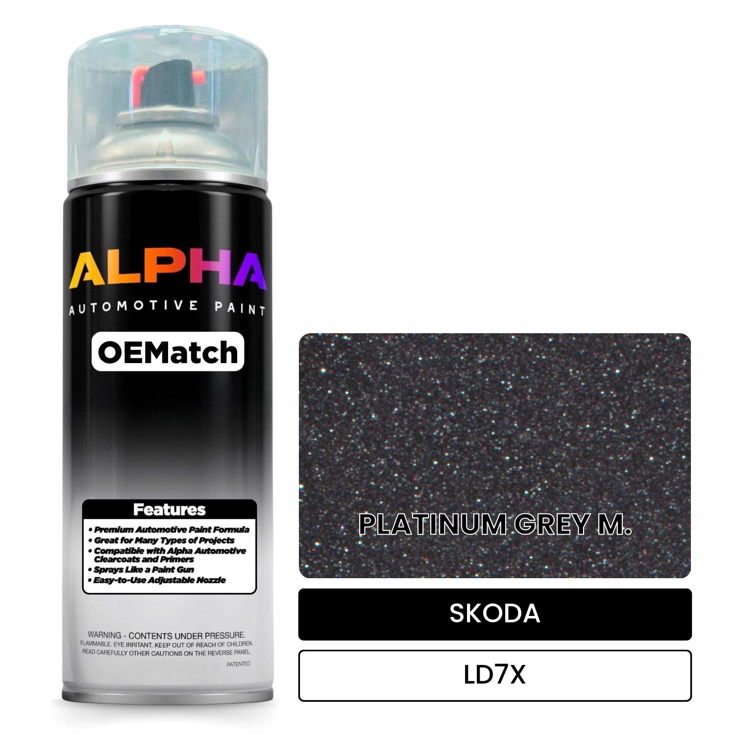SKODA PLATINUM GREY M. LD7X OEMatch Spraycan