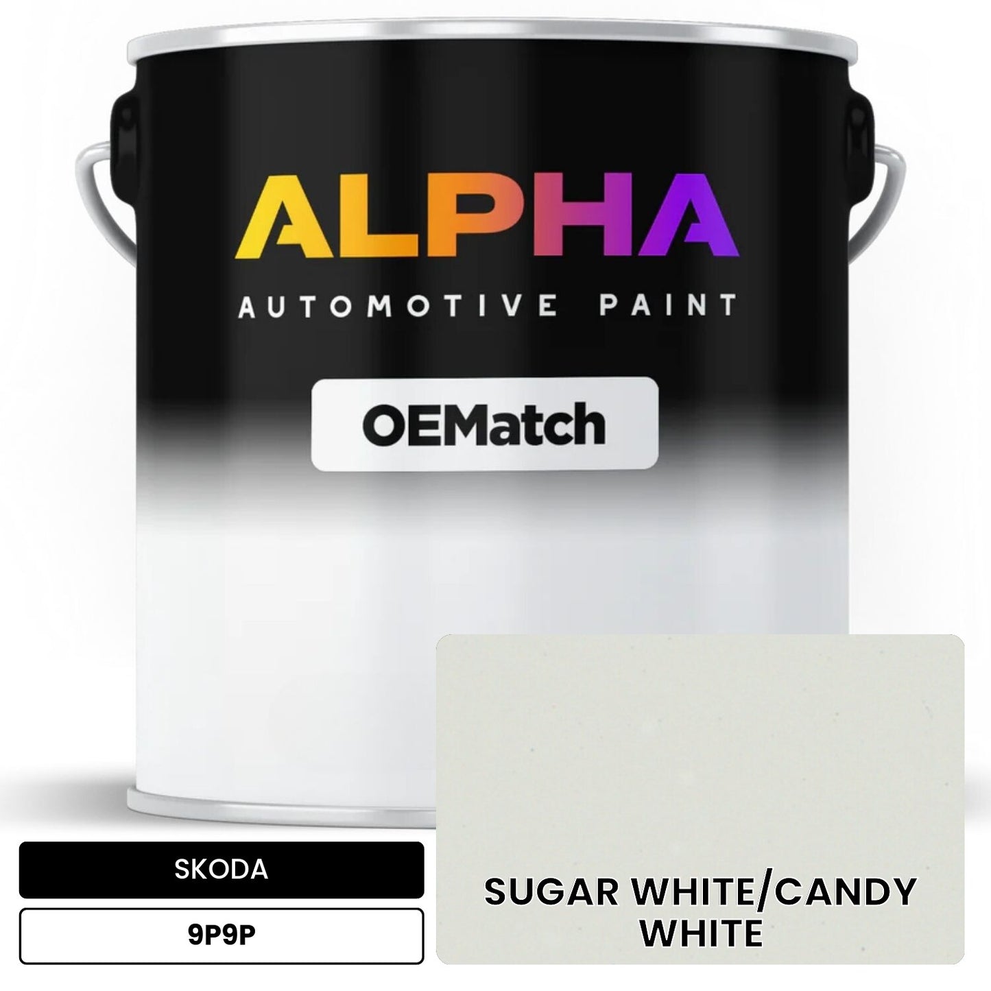 SKODA SUGAR WHITE/CANDY WHITE 9P9P OEMatch Basecoat