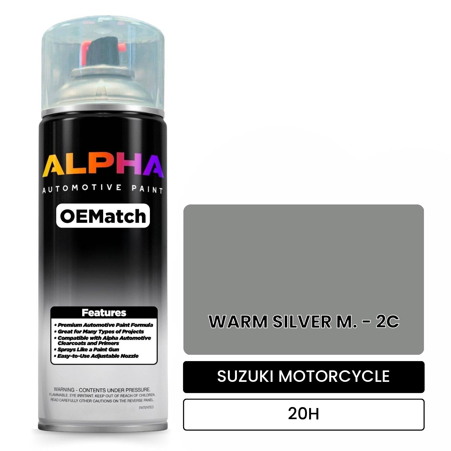 SUZUKI MOTORCYCLE WARM SILVER M. - 2C 20H OEMatch Spraycan