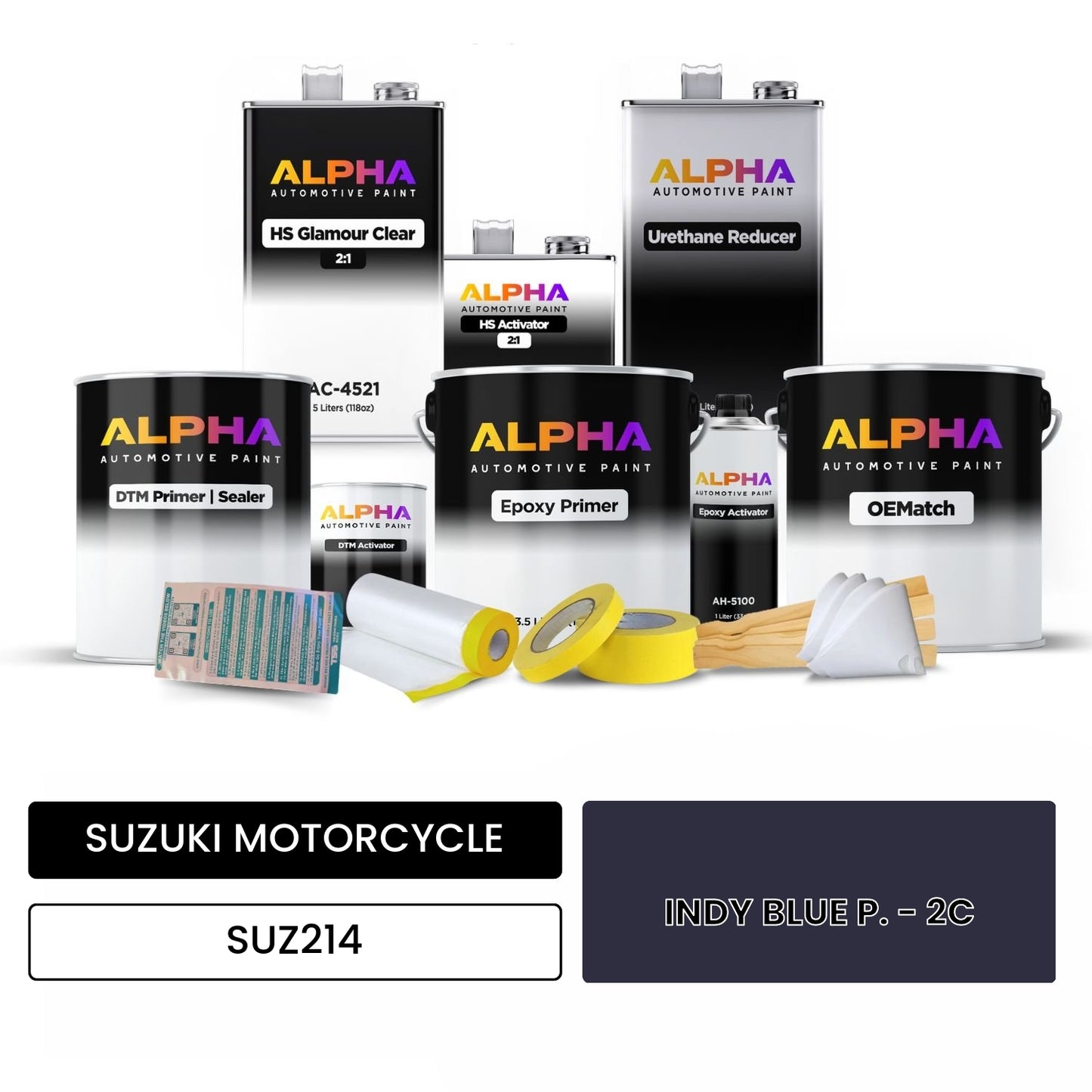 SUZUKI MOTORCYCLE INDY BLUE P. - 2C SUZ214 OEMatch Vehicle Paint Kit